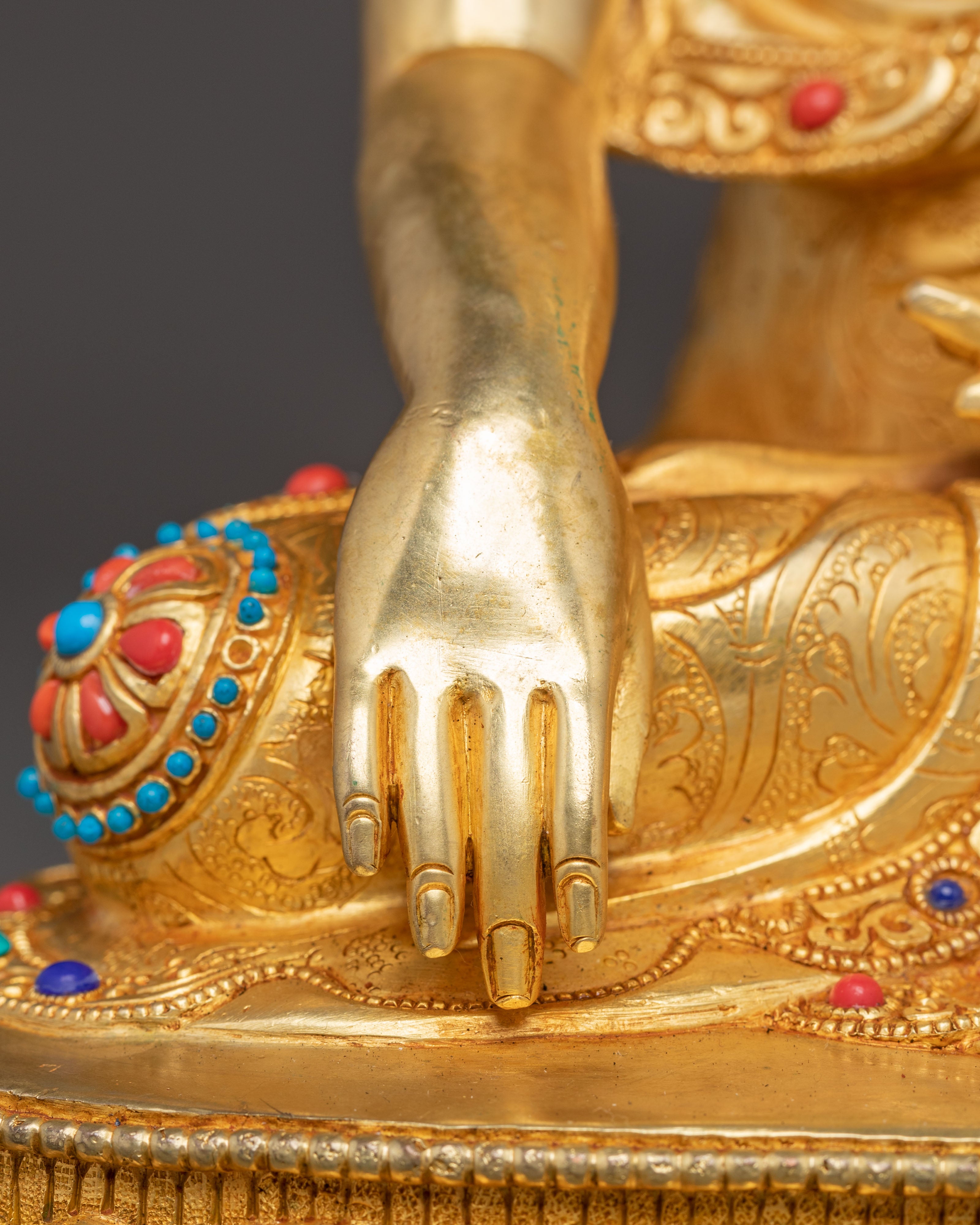 Golden Shakyamuni Buddha Handmade Statue | Gautama Buddha Art