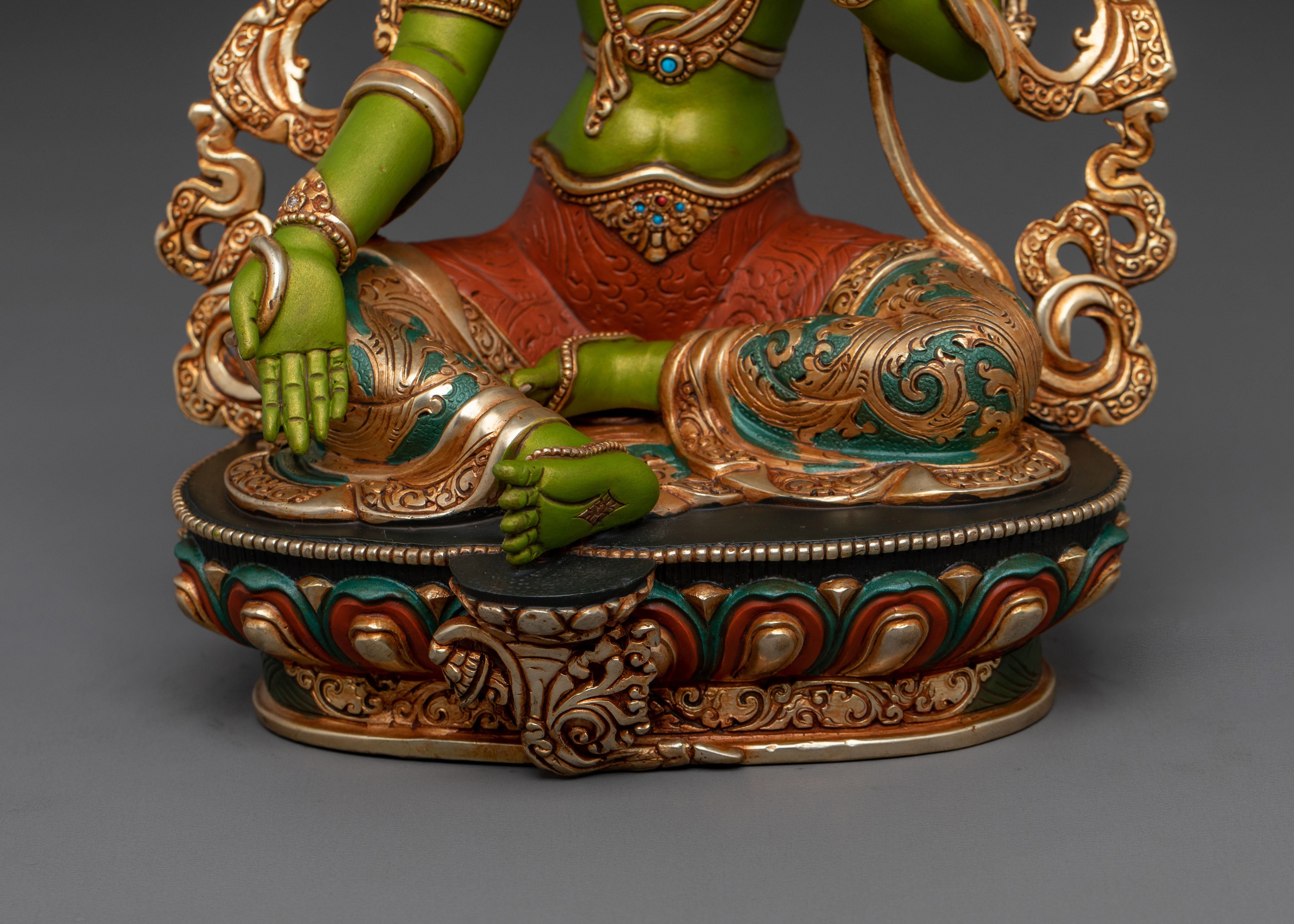 Green Tara Copper Statue | Handcrafted Serenity