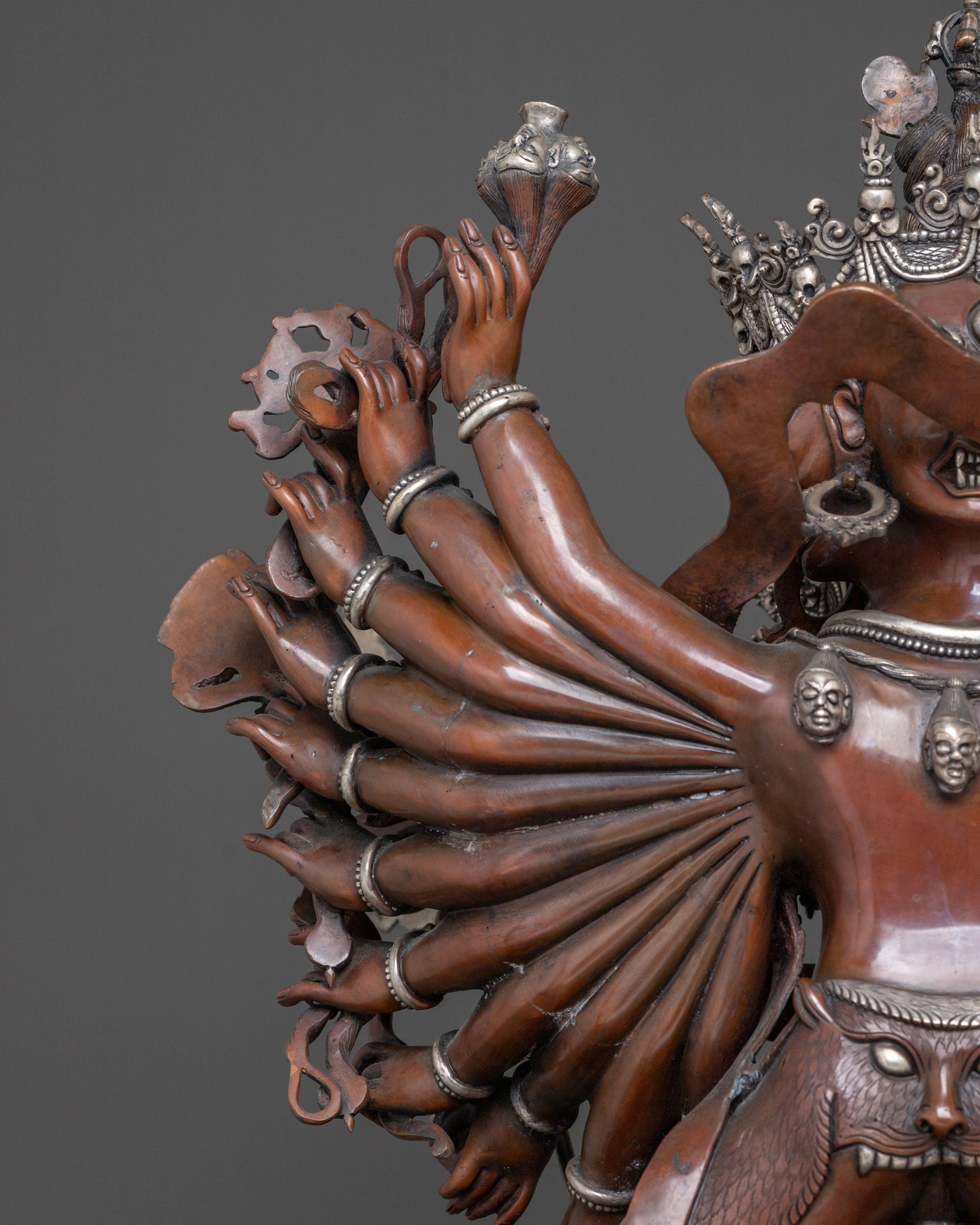 Kalachakra Handcrafted Statue | Silver-Plated Figurine