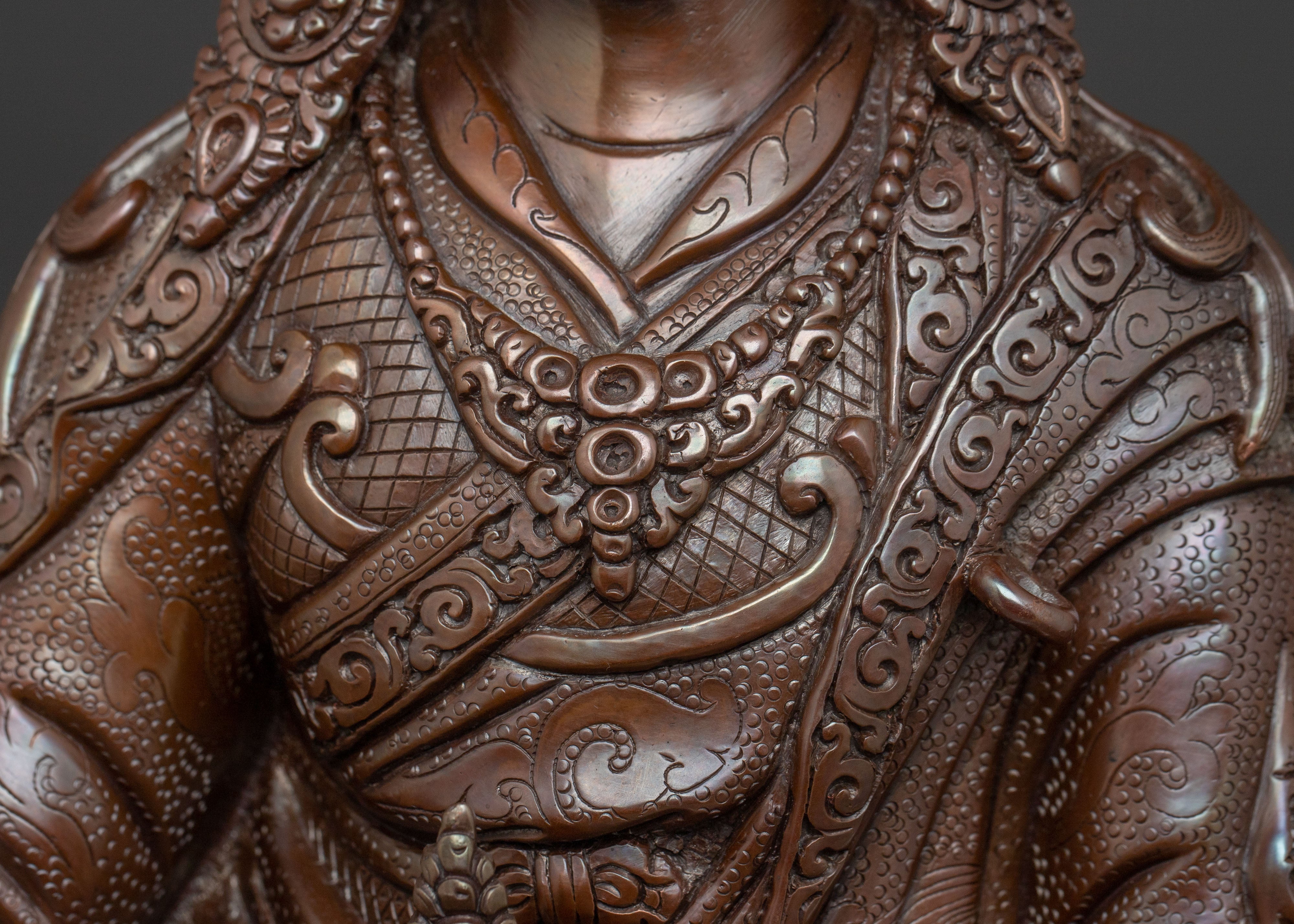 Guru Rinpoche Statue | Oxidized Copper Icon