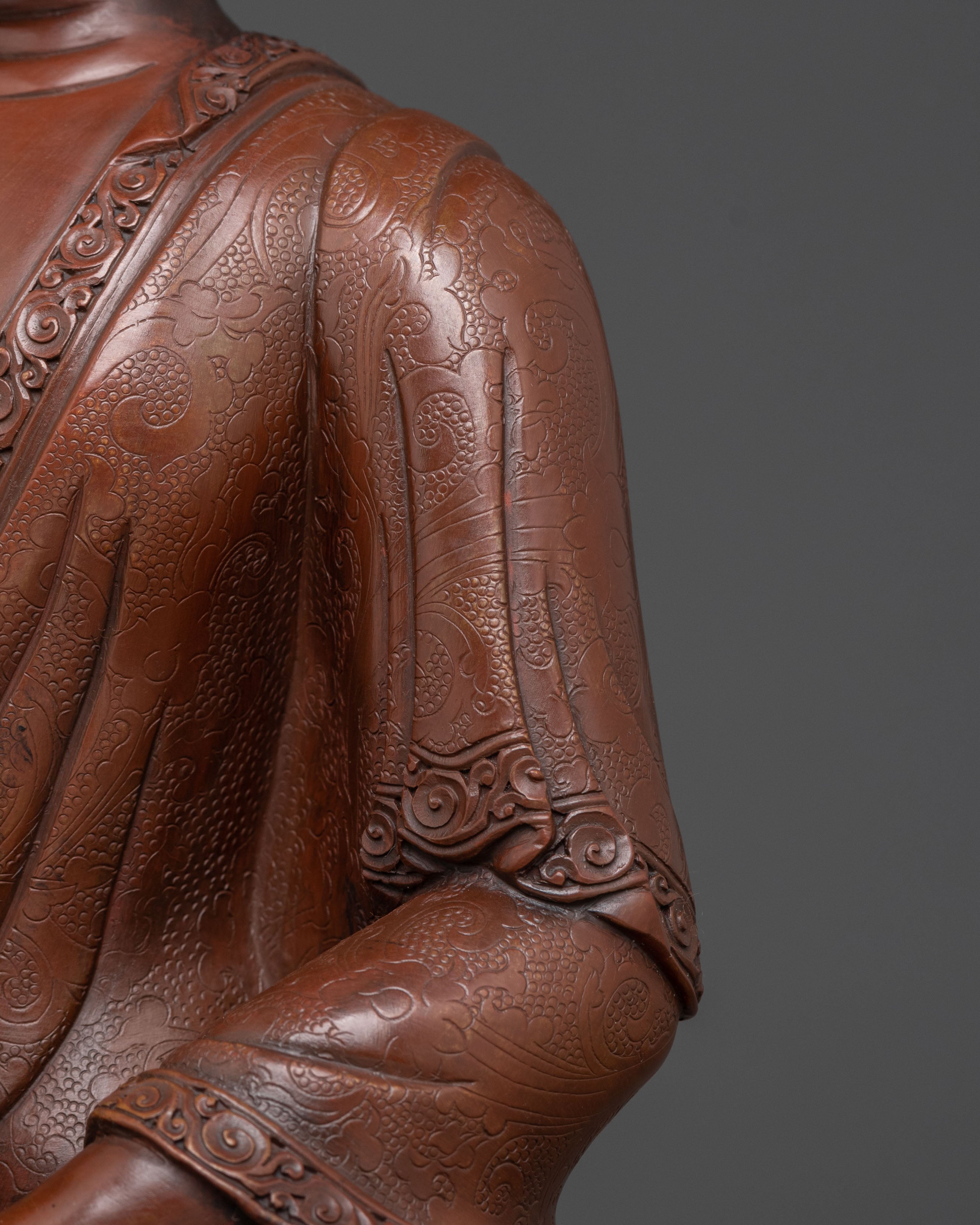 Shakyamuni Buddha Oxidized Copper Statue | Altar Decor