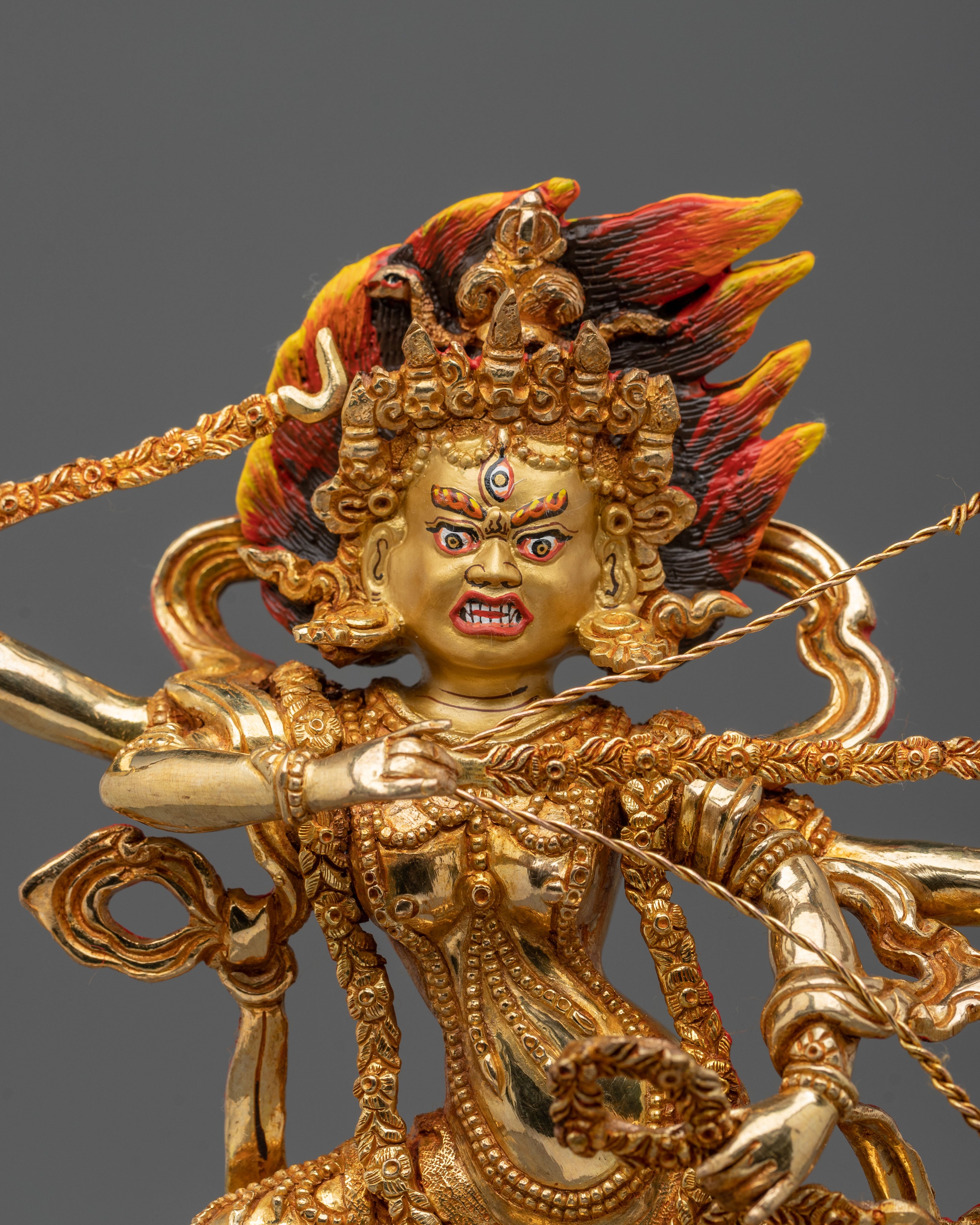 Handmade Kurukulla Red Tara Sculpture | 24K Gold Gilded