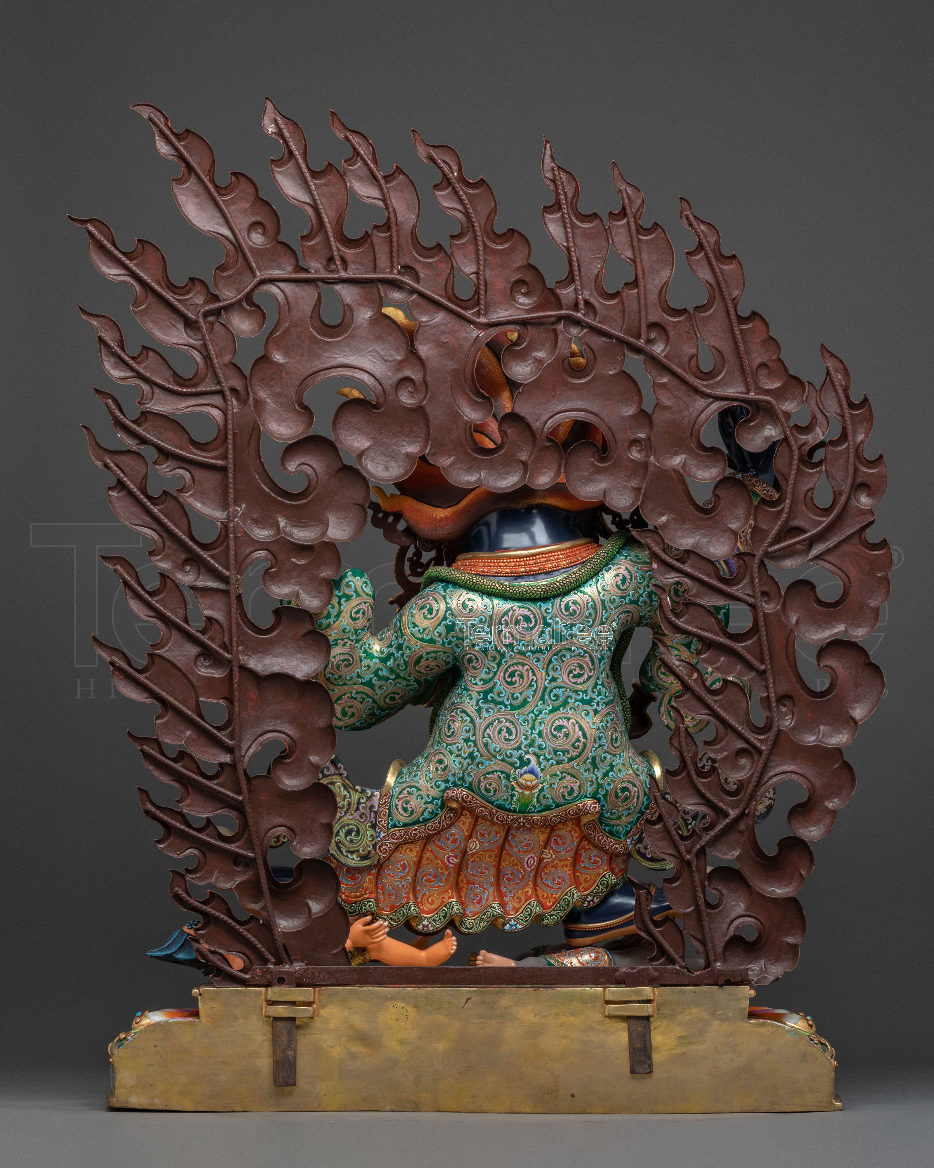 Mahakala Bernakchen, 24K Gold Gilded Protector Statue