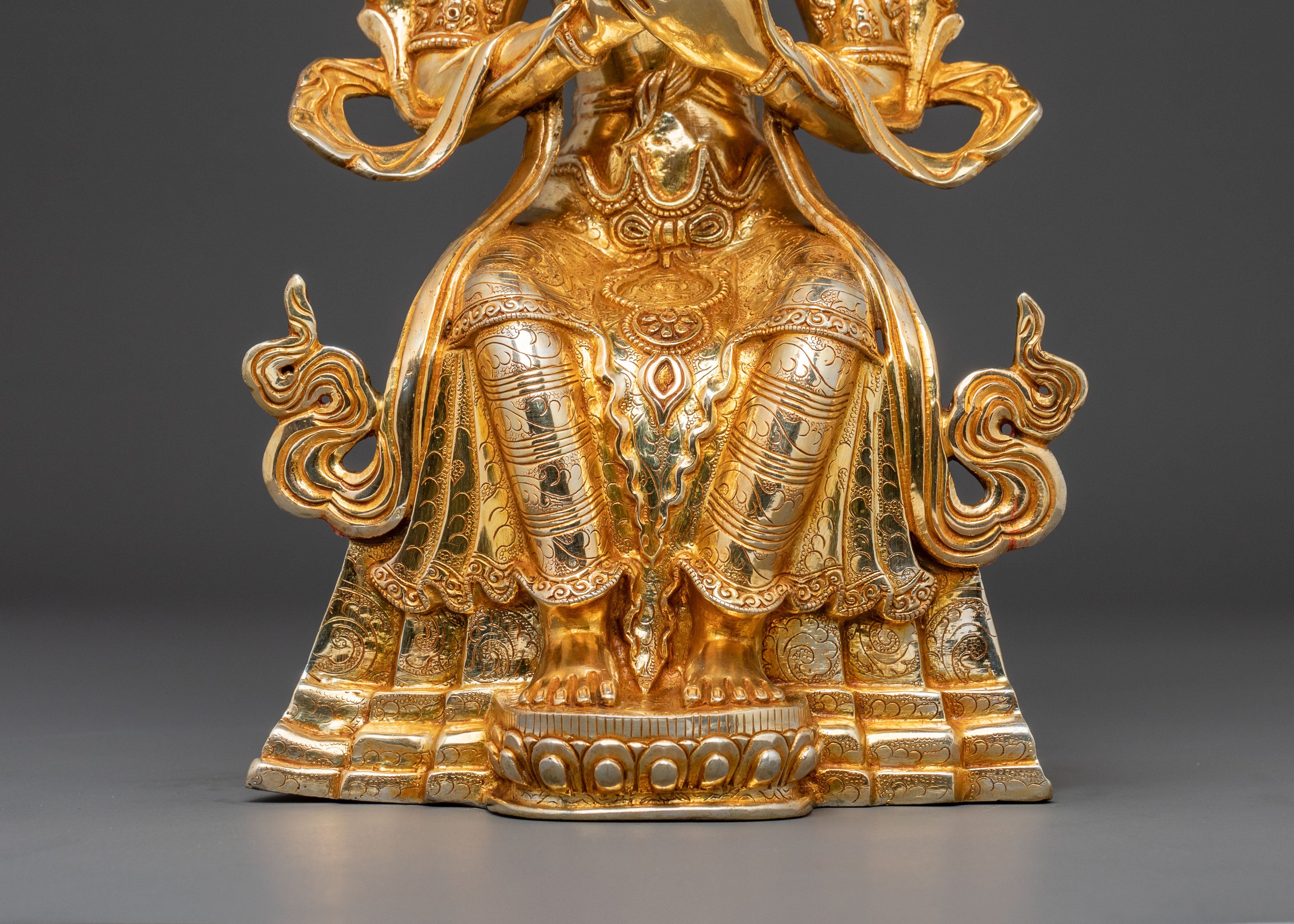 Maitreya Buddha Statue | Serene 24K Gold Gilded