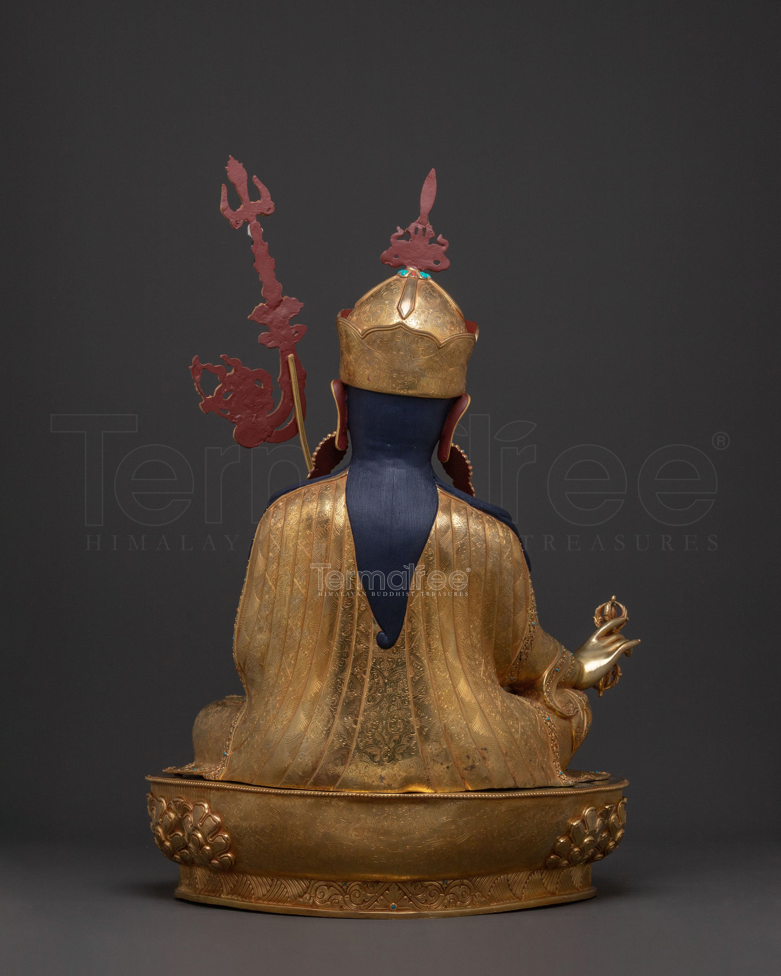 A Majestic Guru Rinpoche Handcrafted Statue