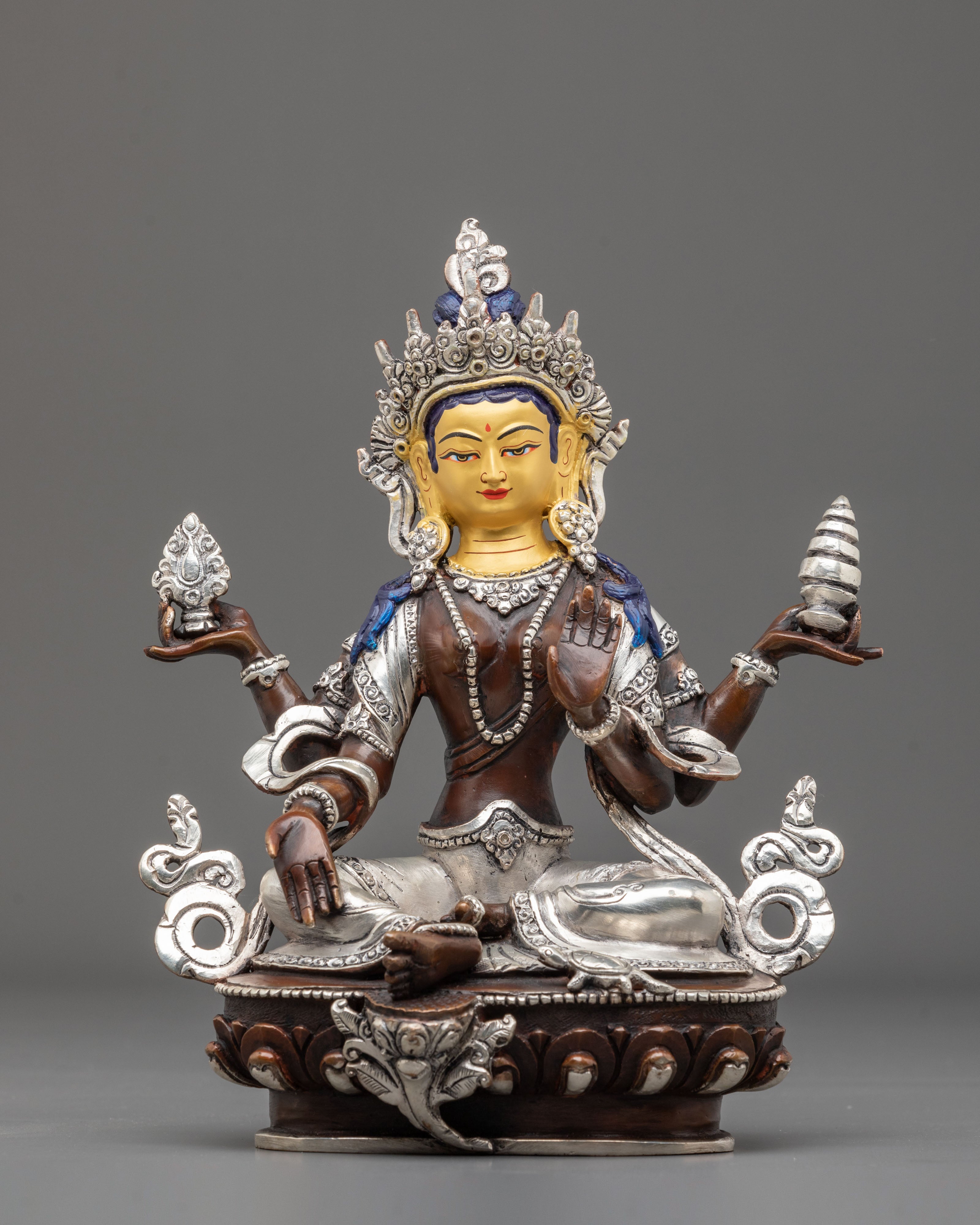 Devi Laxmi Sculpture | Oxidized Copper Goddess Figurine