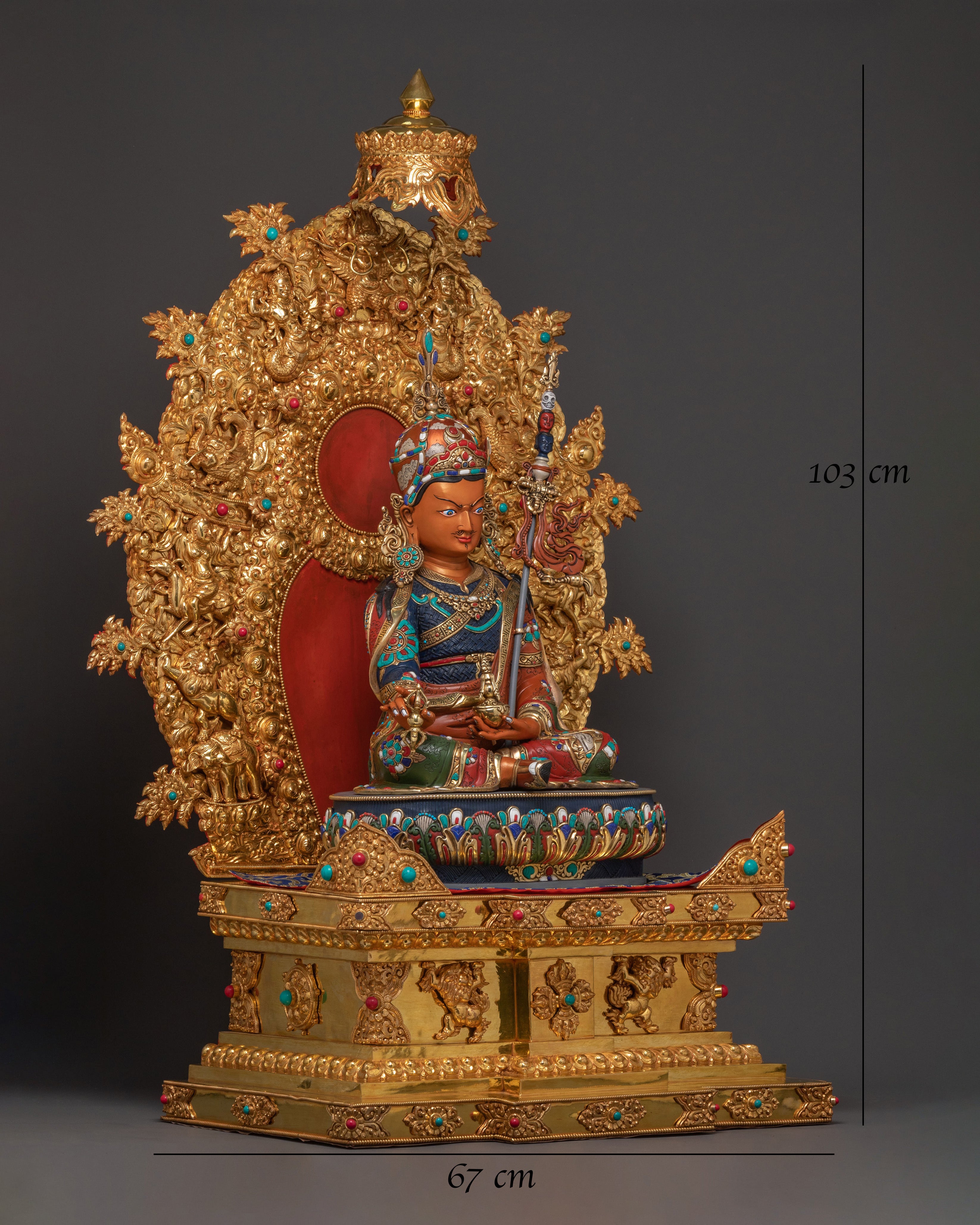 Statue of Guru Rinpoche On Throne | Wisdom Figure
