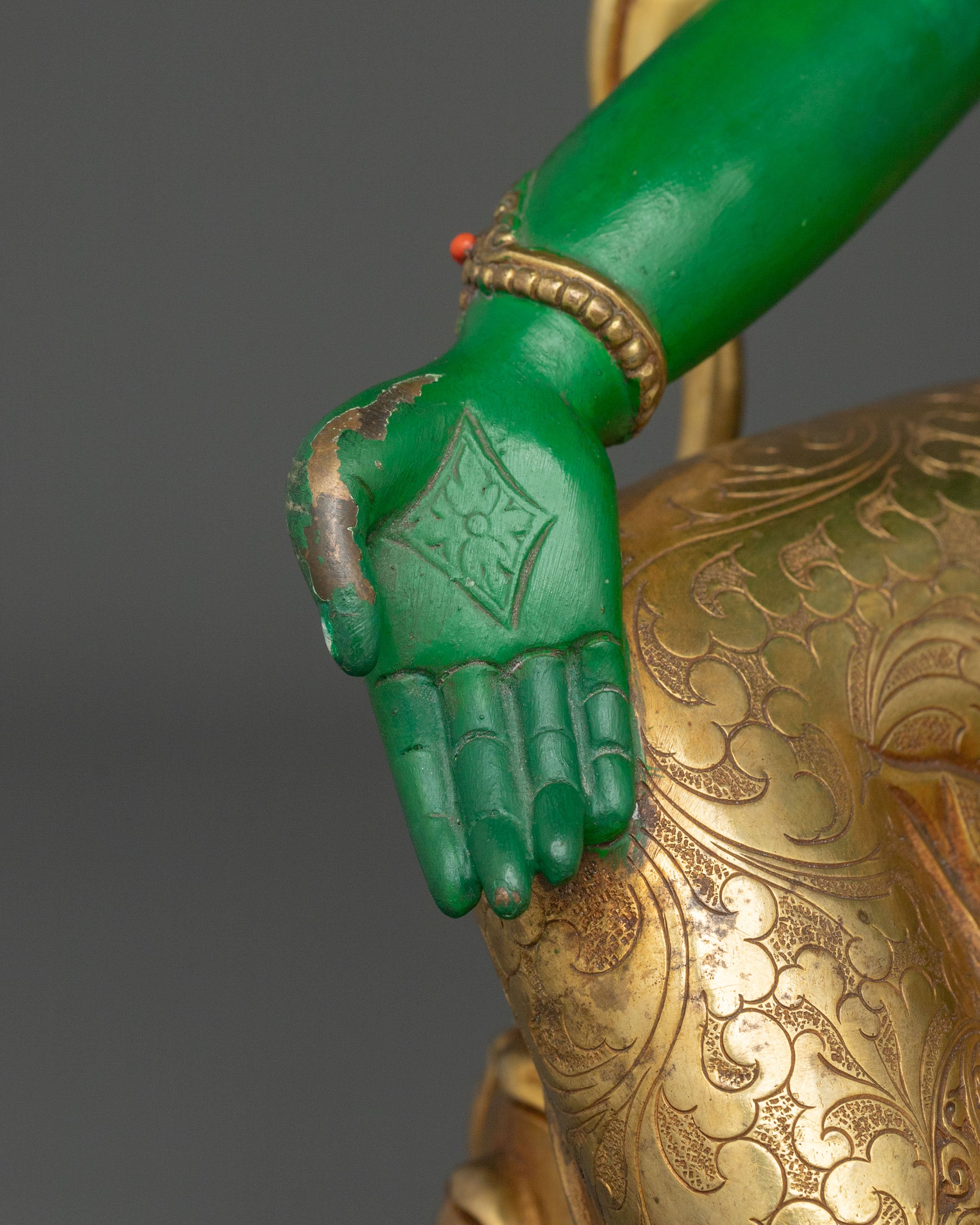 Tibetan Guardian Green Tara Statue | Buddhist Protector