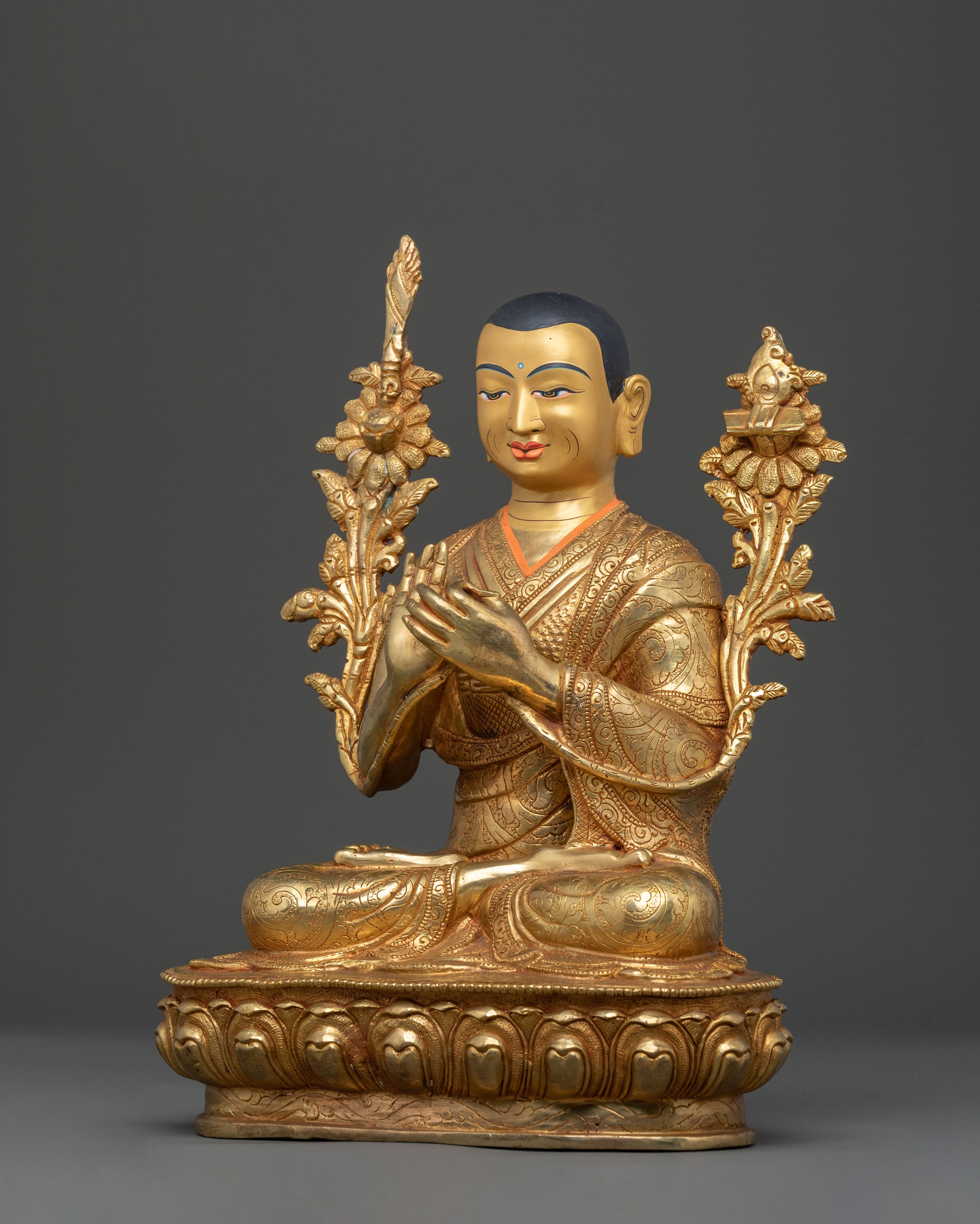 Spiritual Figurine of Tsongkhapa with Disciples | Sacred Statue