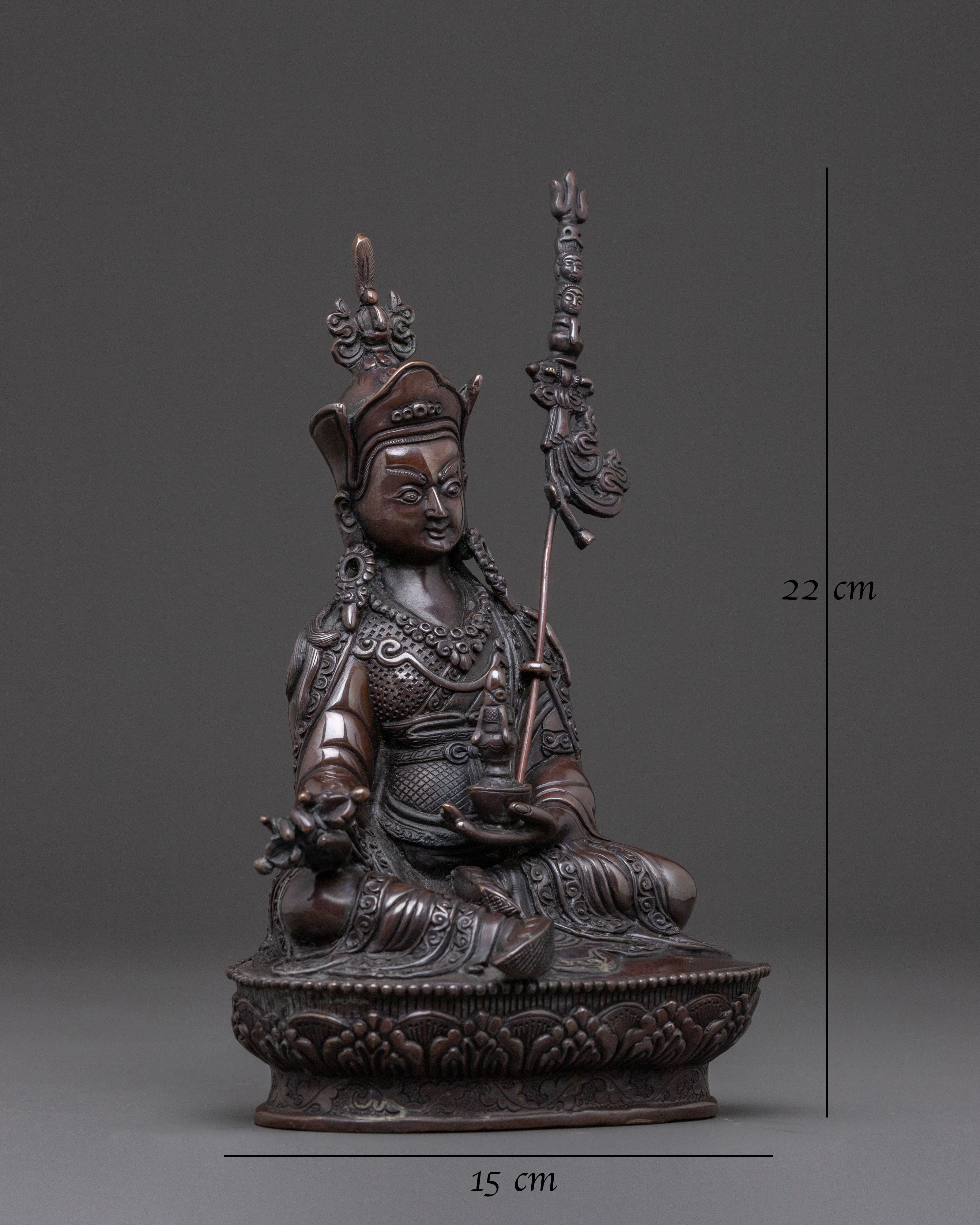 Guru Rinpoche Blessing Sculpture – Oxidized Copper Art