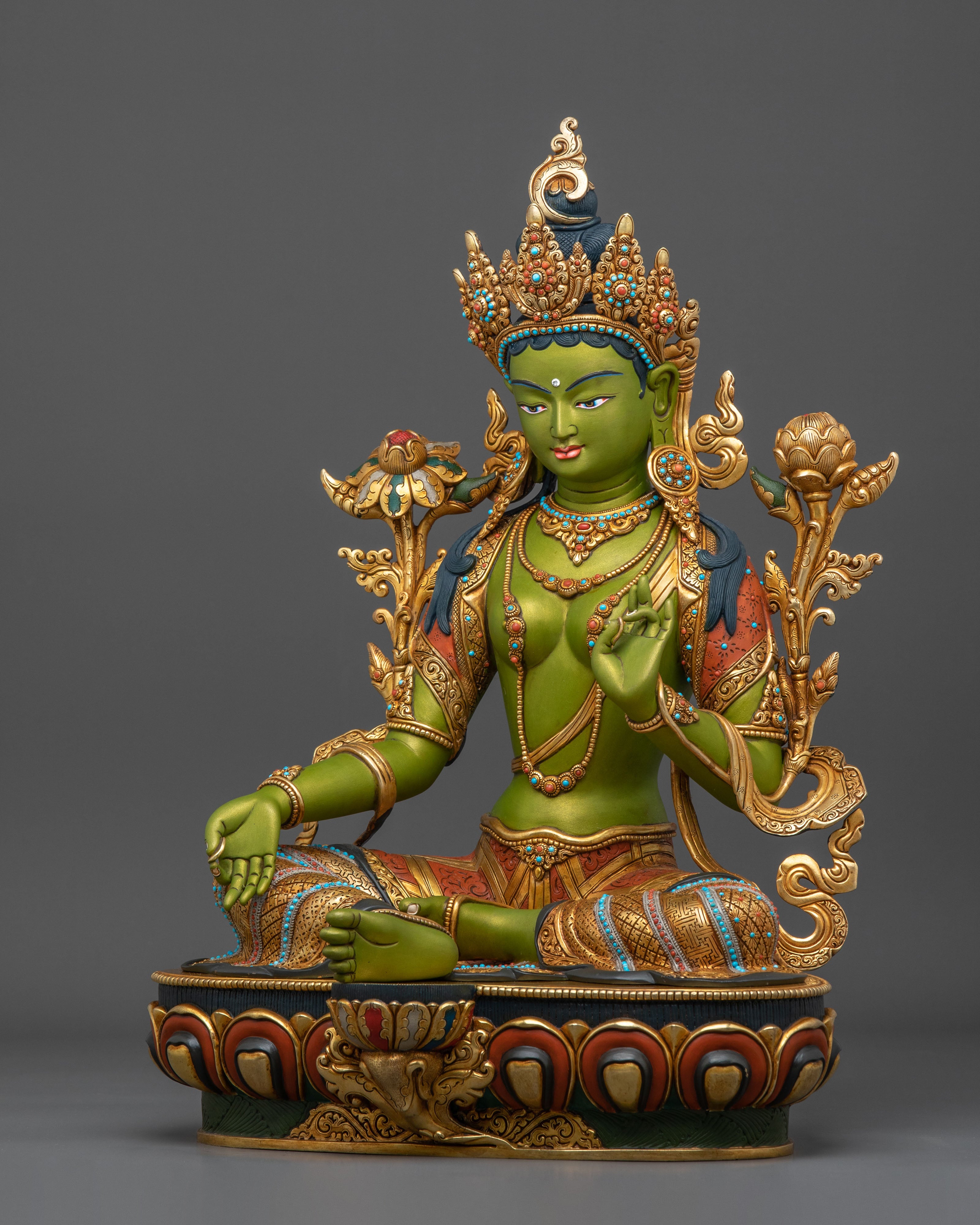 Green Tara Statue | Peaceful Buddhist Guardian