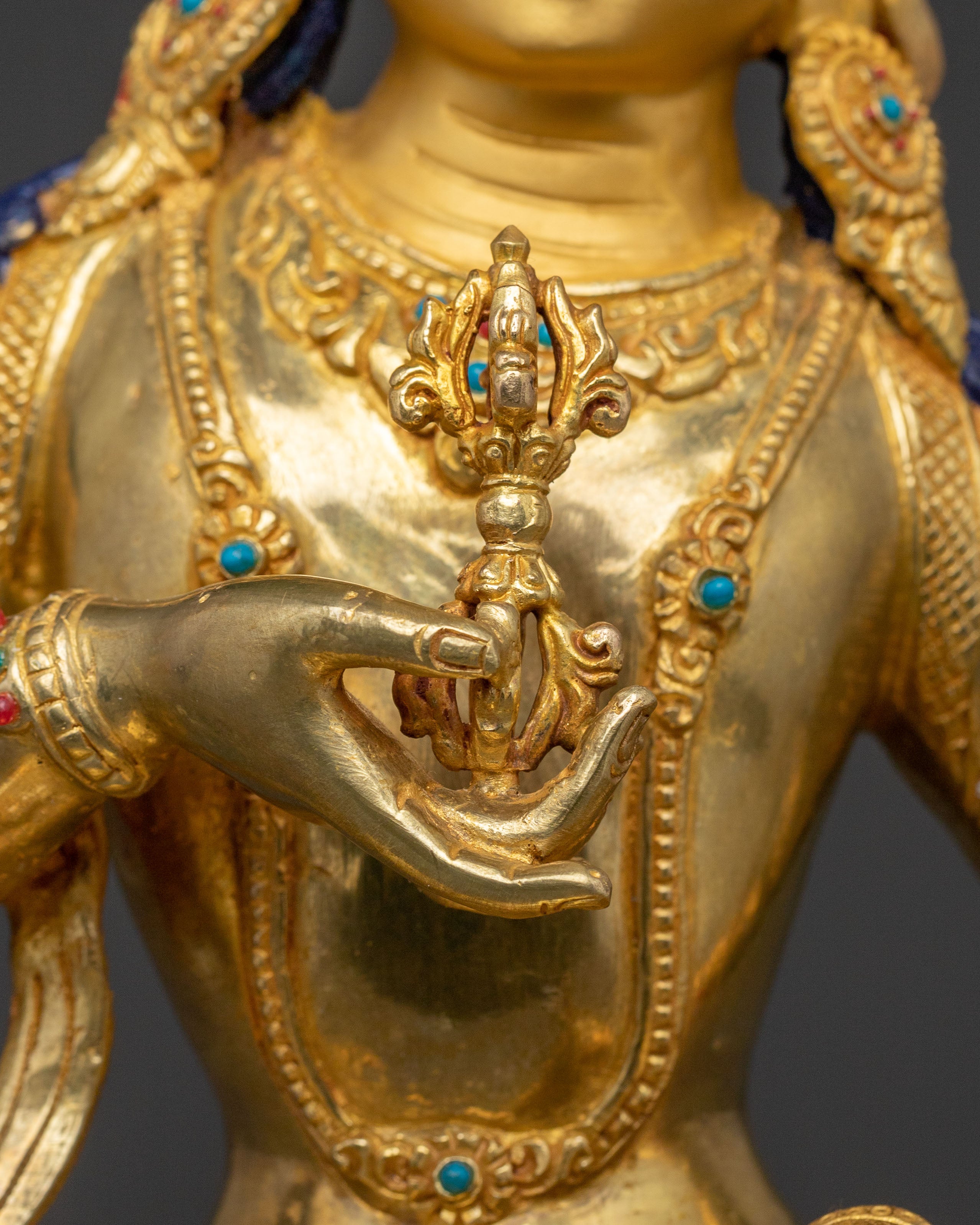 Guardian Vajrasattva Golden Statue: Handcrafted in Nepal