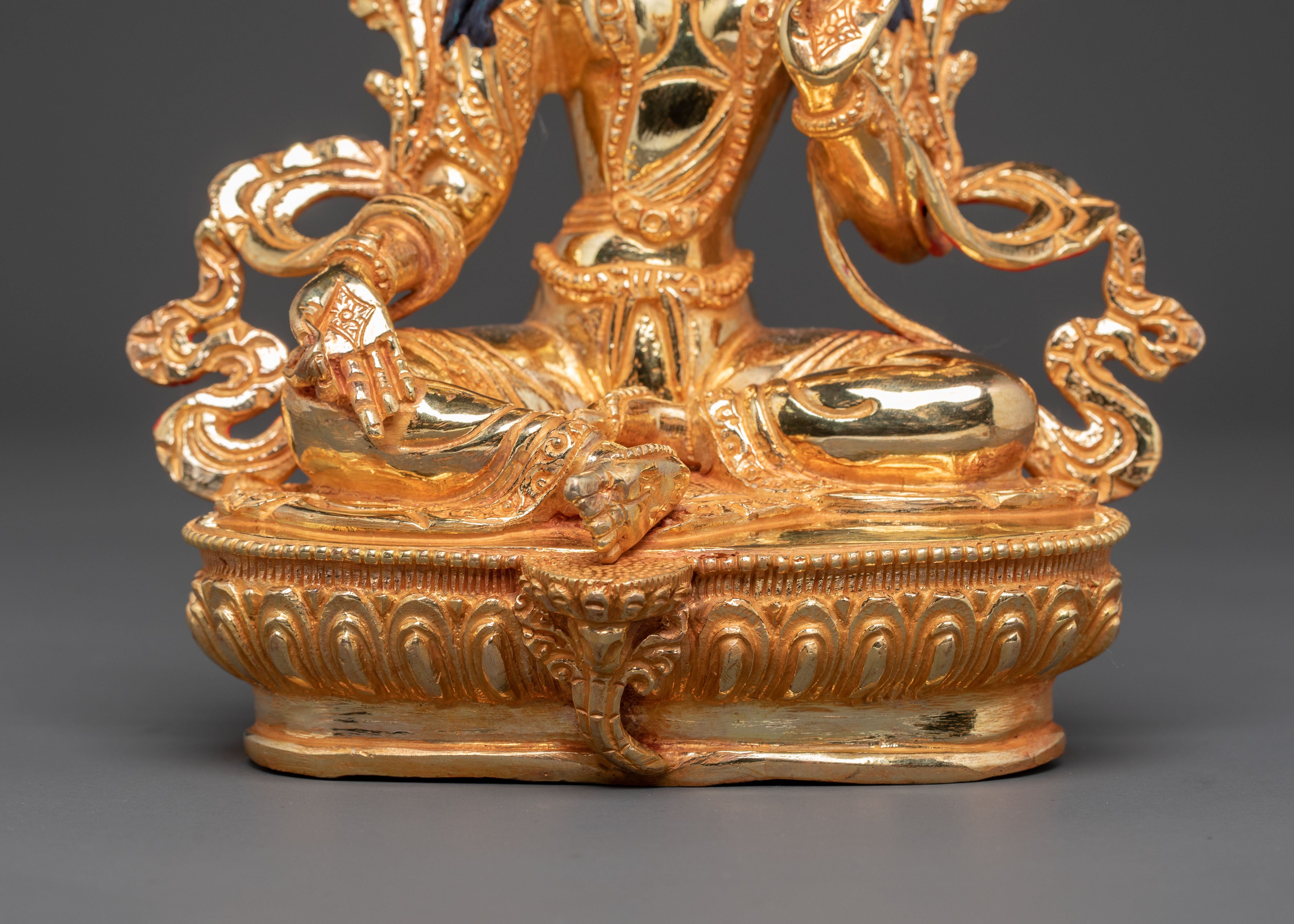 Divine Shyama Tara Golden Statue – Handcrafted Serenity