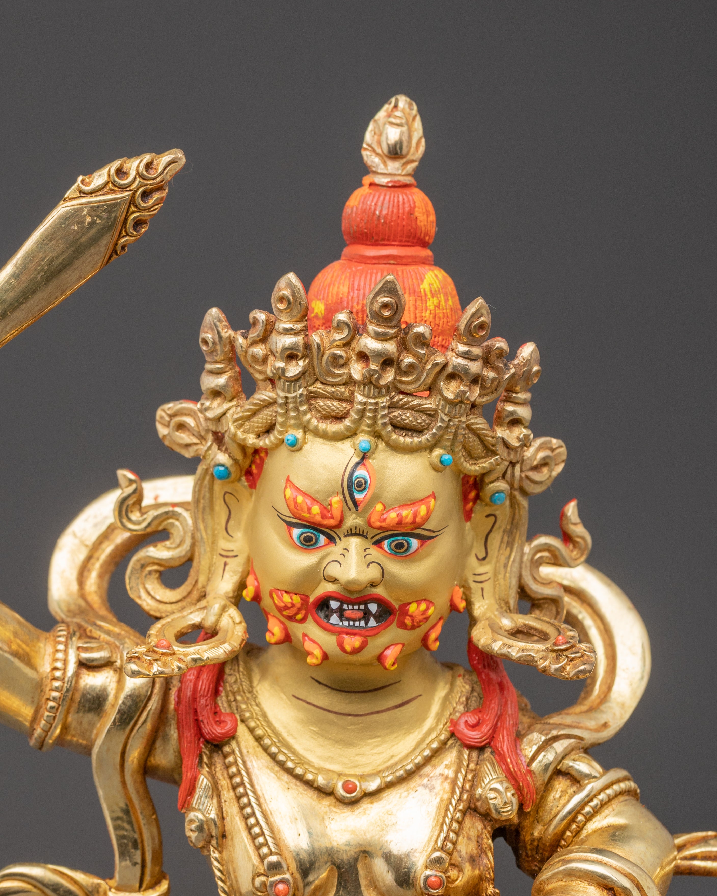 Golden Statue of Black Manjushri | Dharma Protector