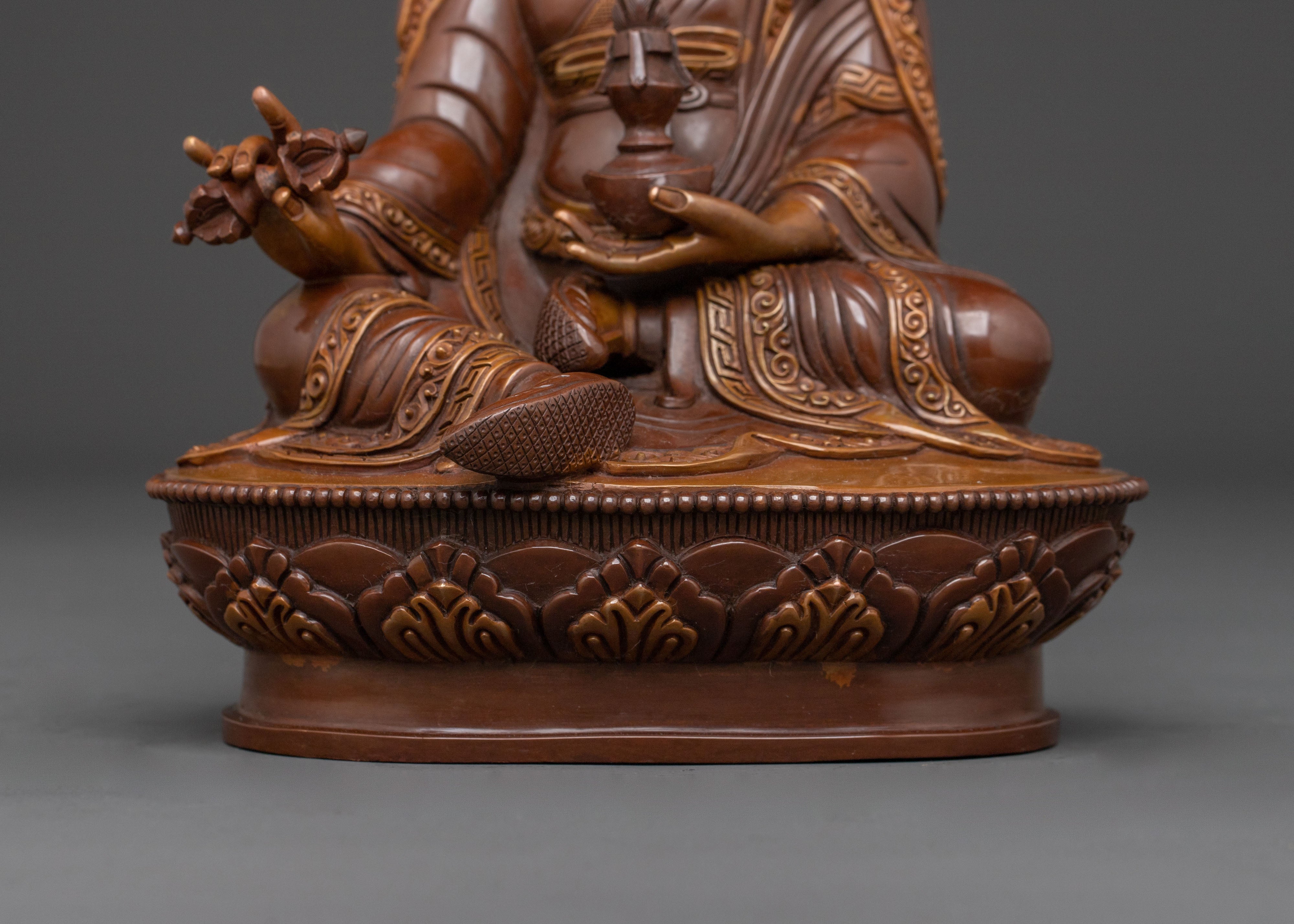 Guru Rinpoche Handcrafted Copper Statue