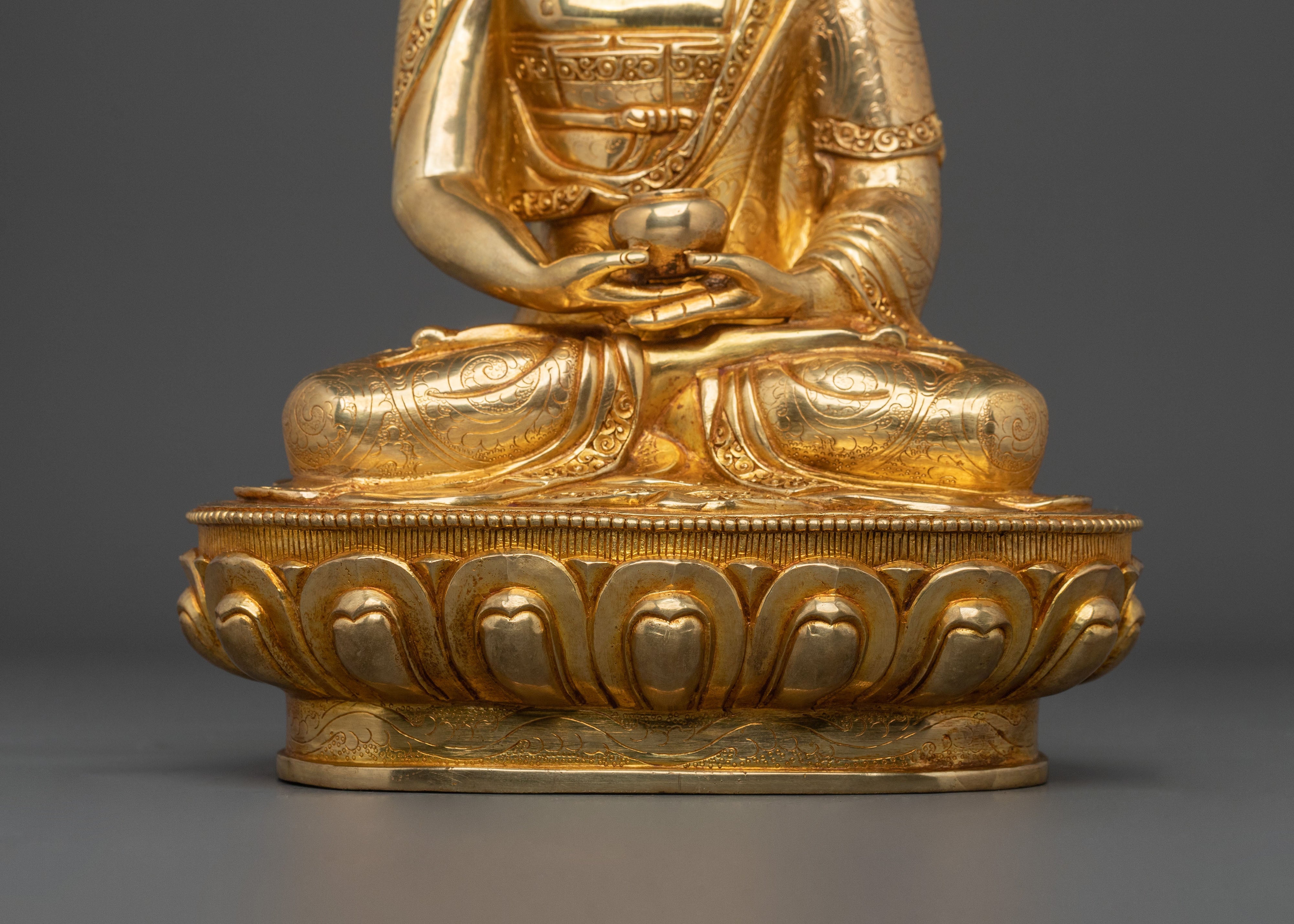 Amitabha Buddha Statue | 24K Gold Gilded Figurine