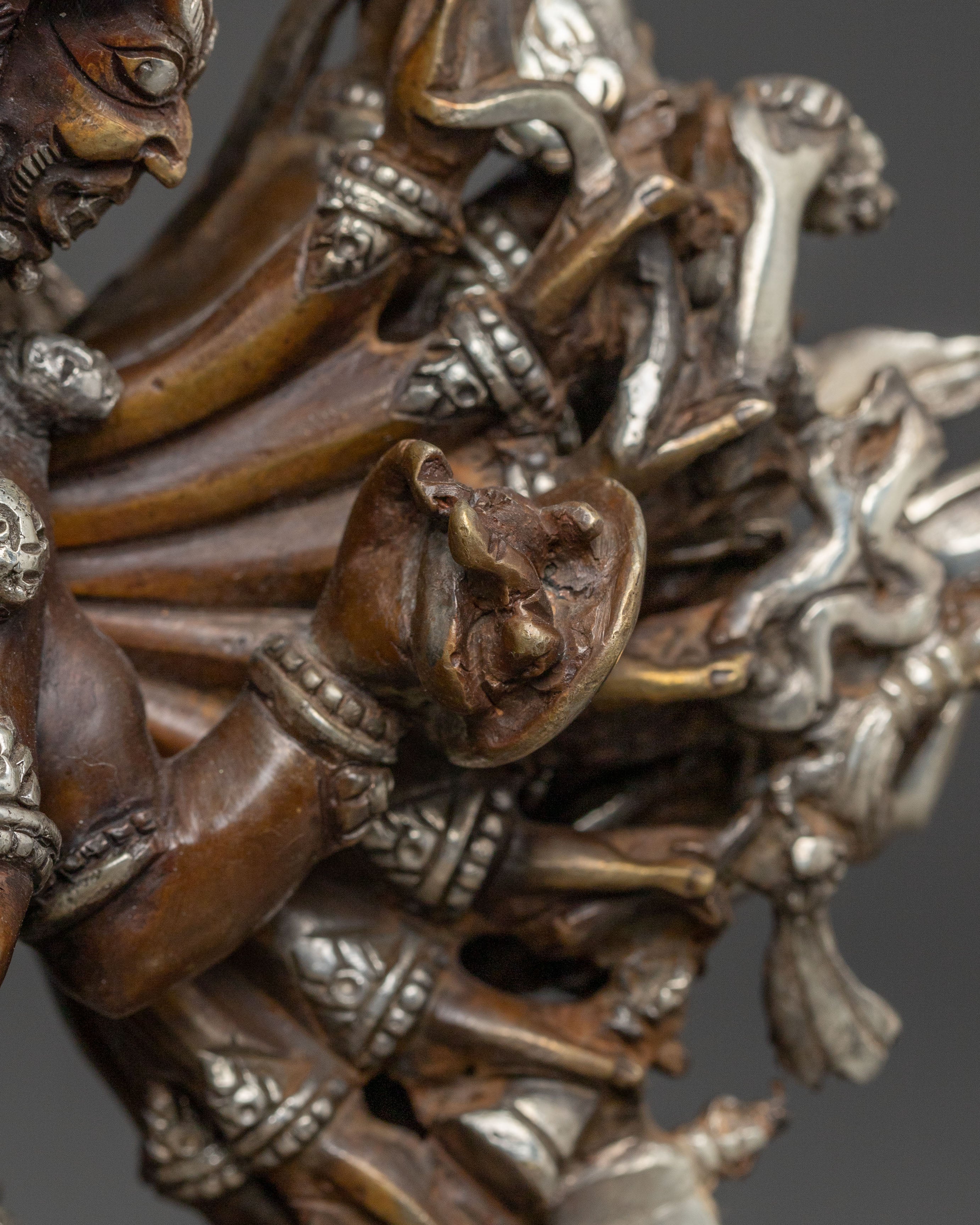 Handmade Yamantaka Golden Statue | Tibetan Buddhist Deity of Wisdom