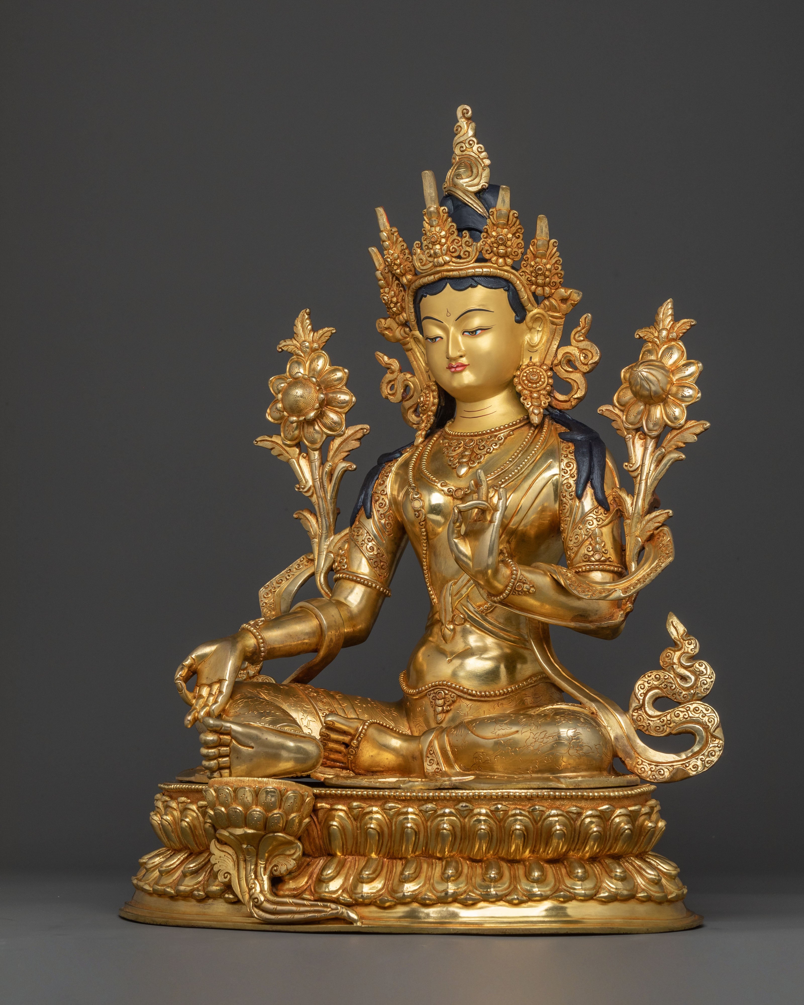 Green Tara Healing Goddess Statue | Handcrafted in Nepal