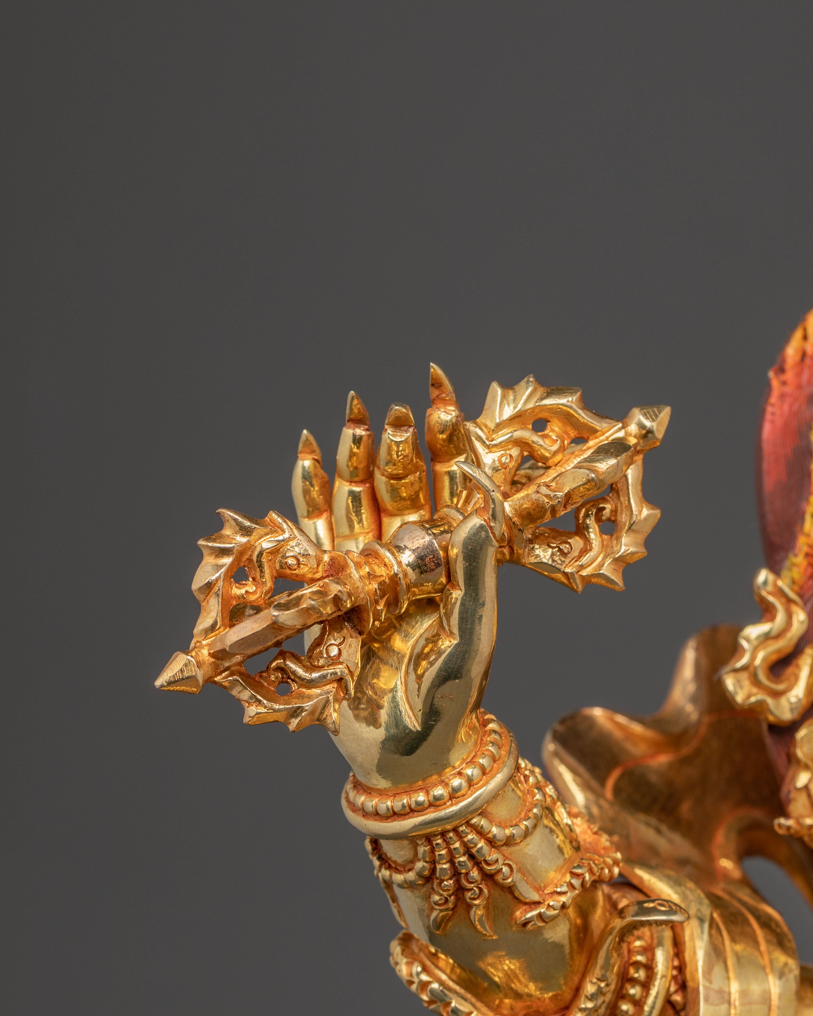 Vajrapani Tibetan Guardian Statue – Gilded Copper Art