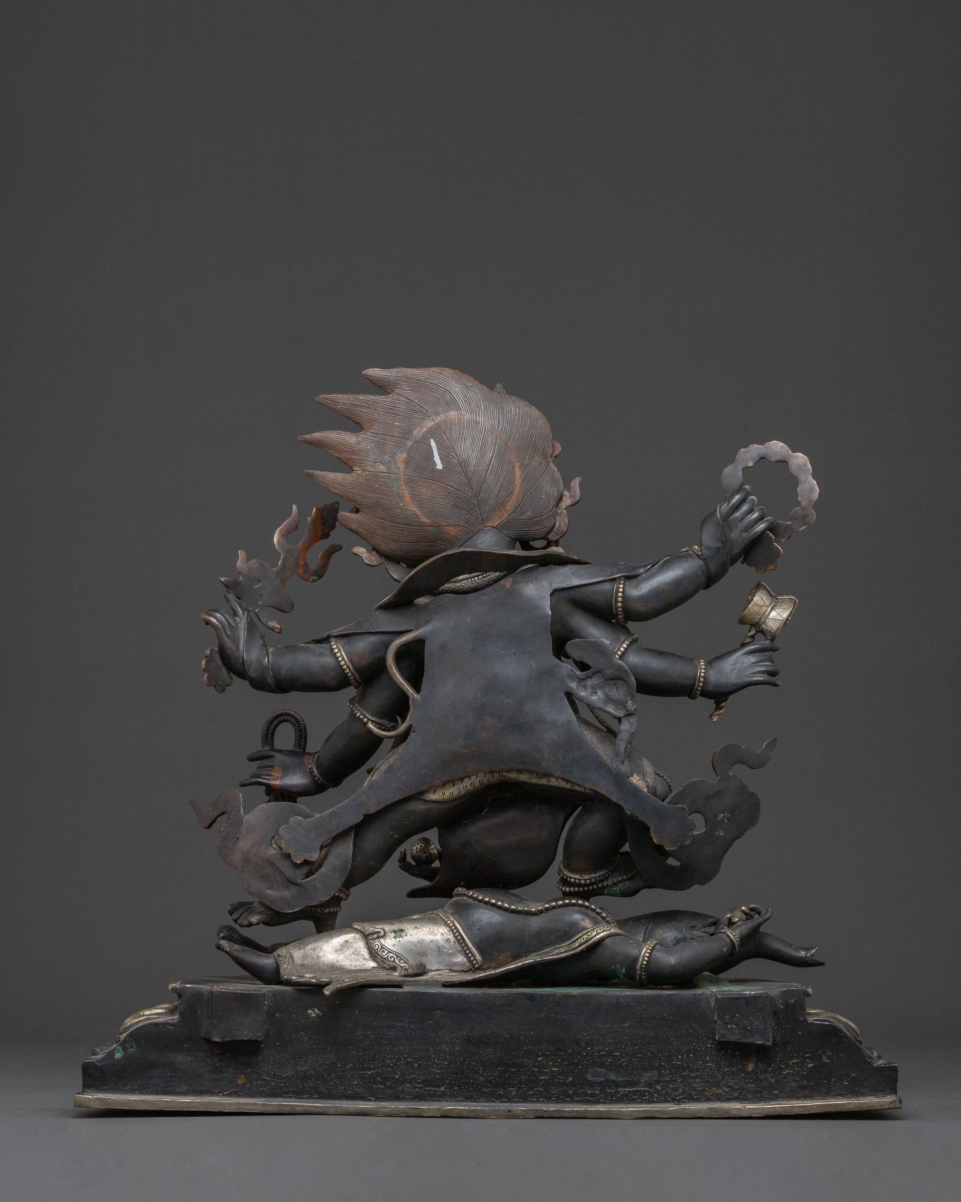 Six-Armed Mahakala Sacred Statue | Antique Finishing