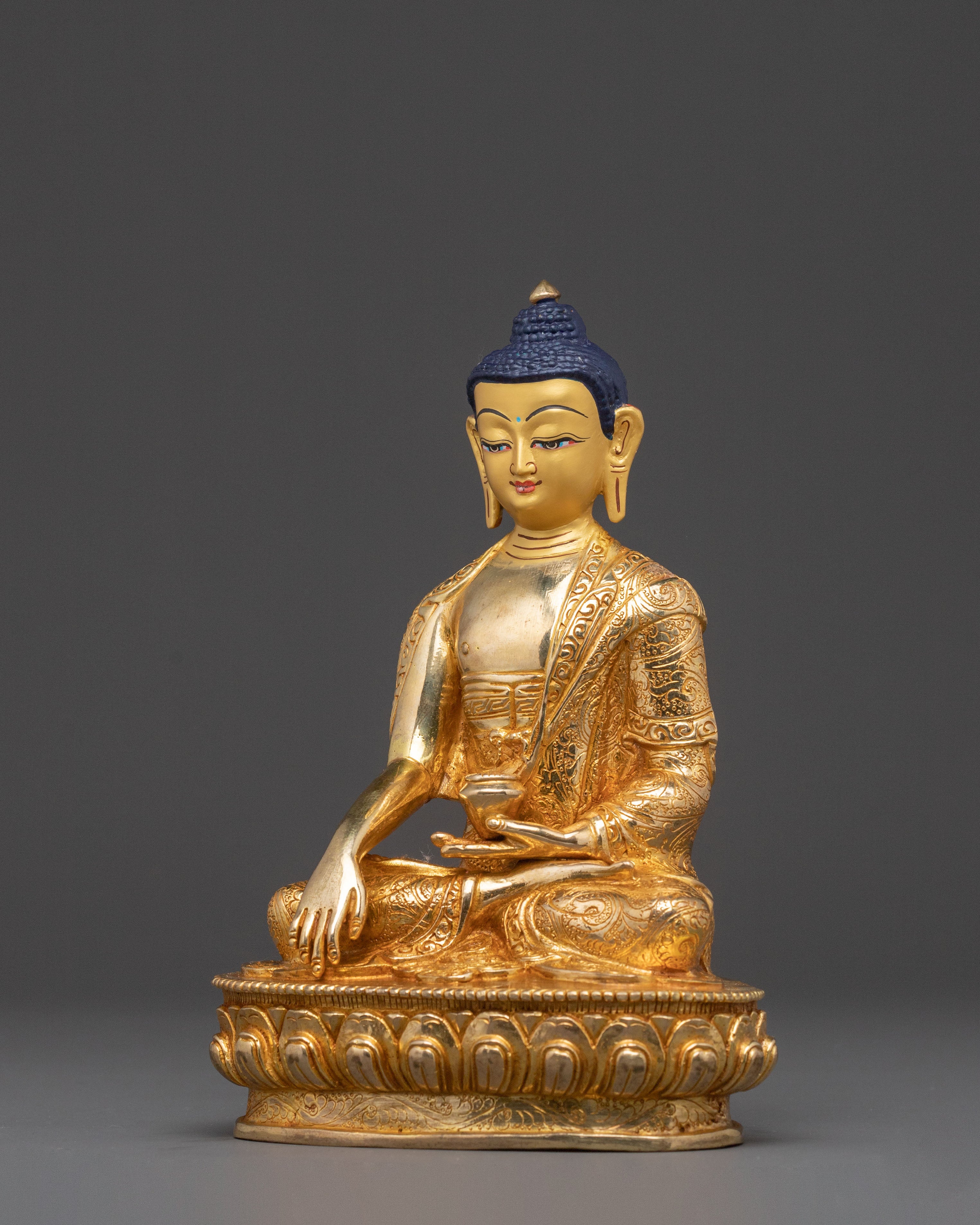 Timeless Statue of Shakyamuni Buddha - 24K Gold Gilded Statue