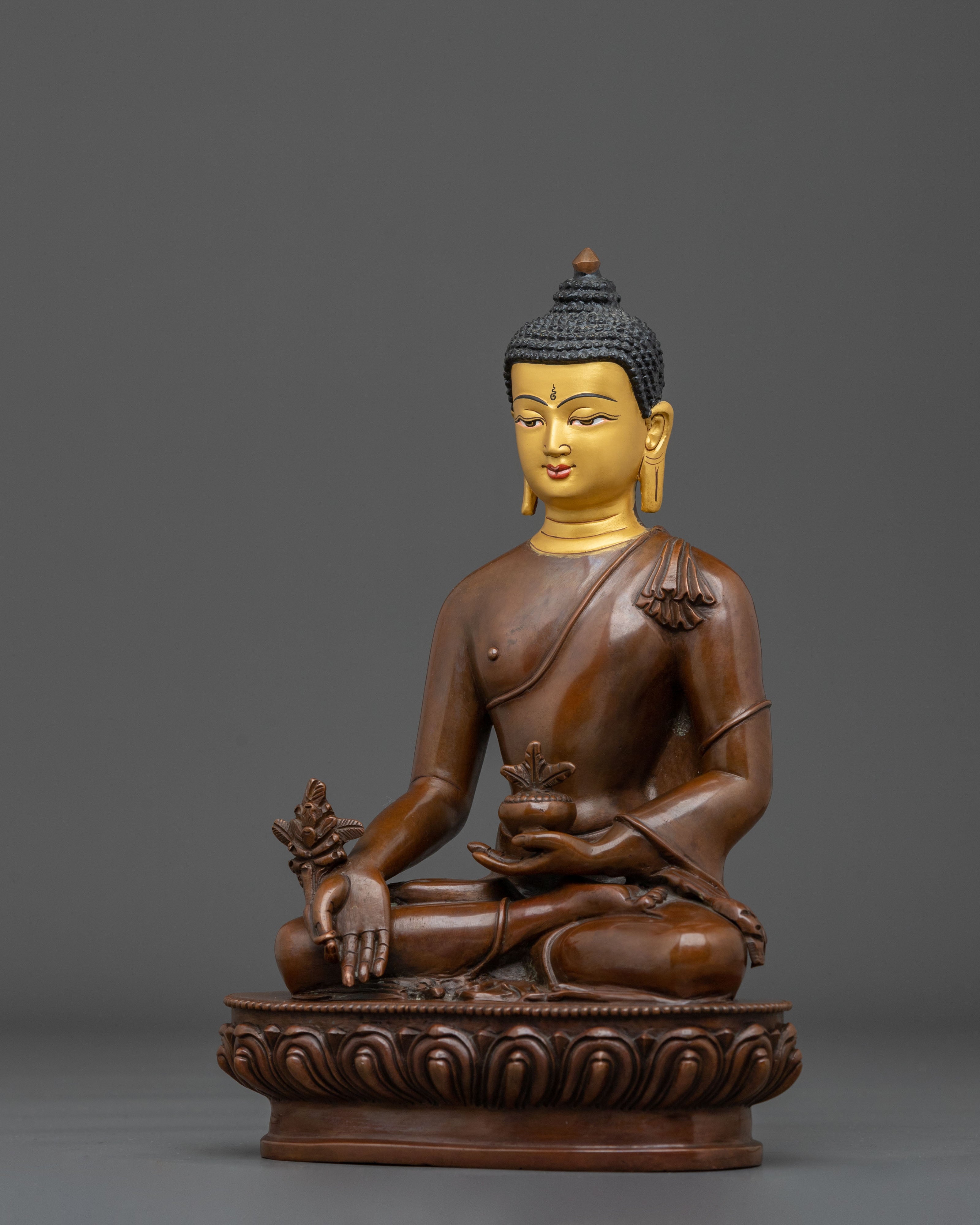 Bhaisajyaguru Buddhist Figurine | Tranquil Copper Art