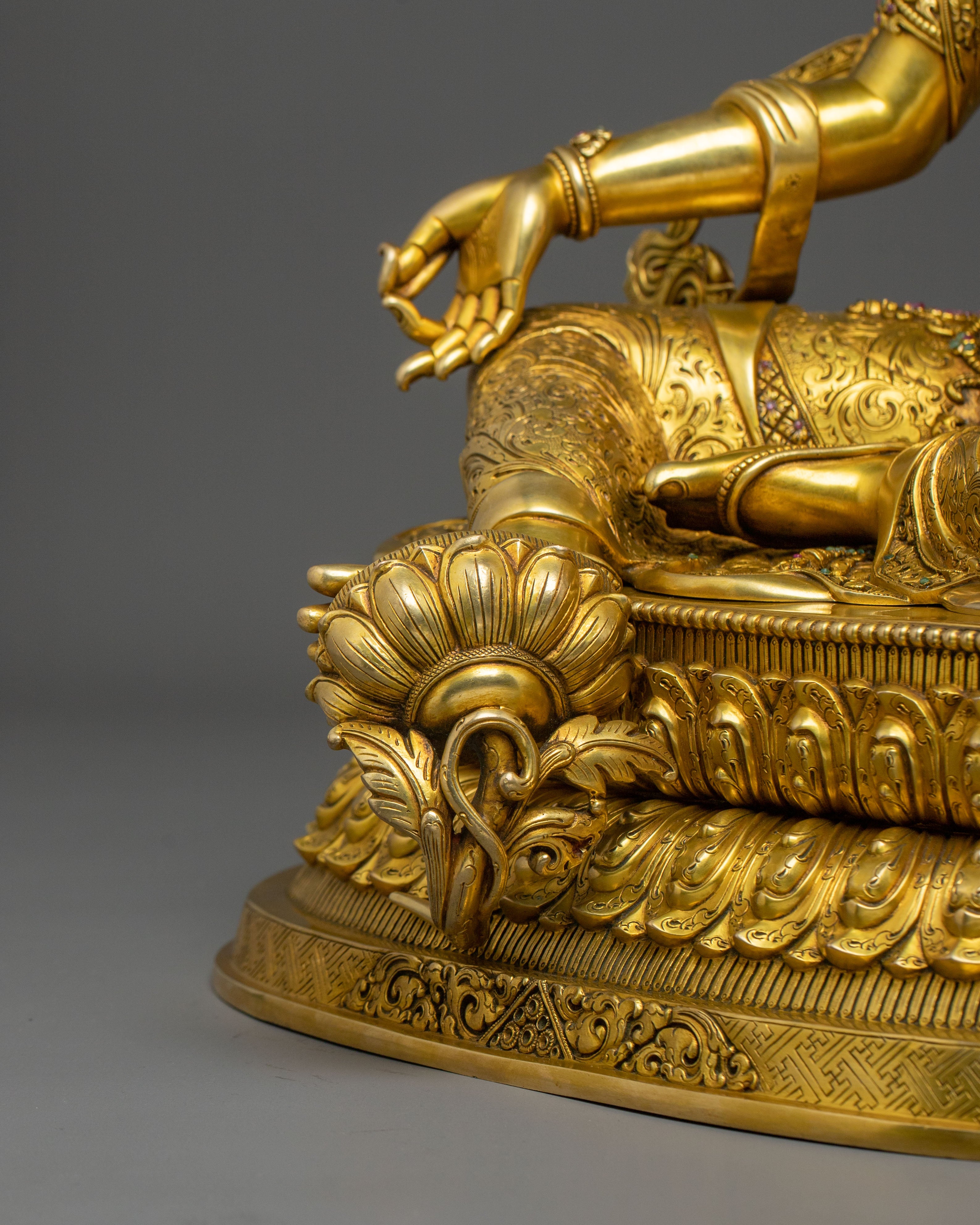 Shyamatara Divine Sculpture | 24K Gold Gilded Green Tara Compassion Statue