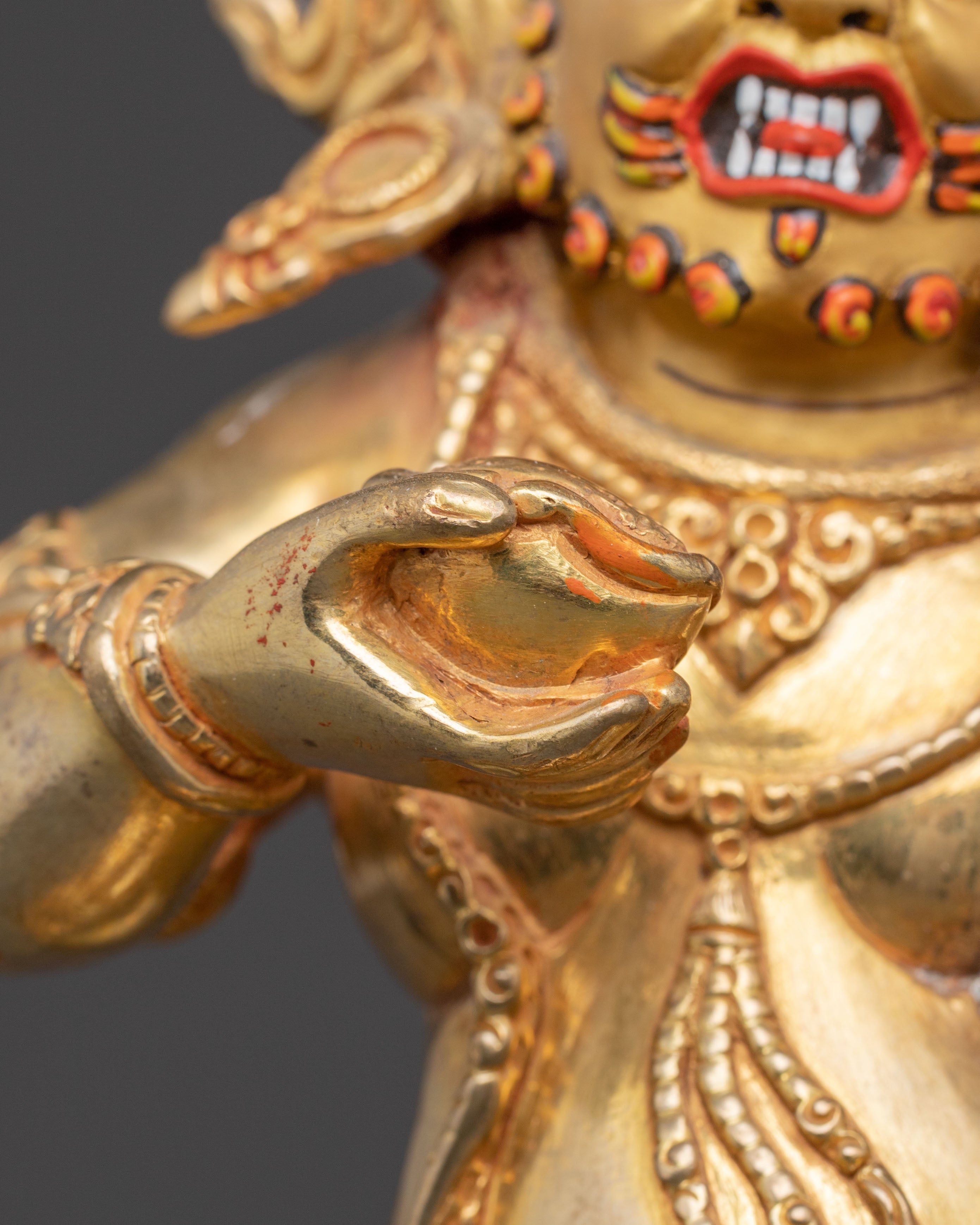 Black Dzambhala Statue: Buddhist Wealth Deity