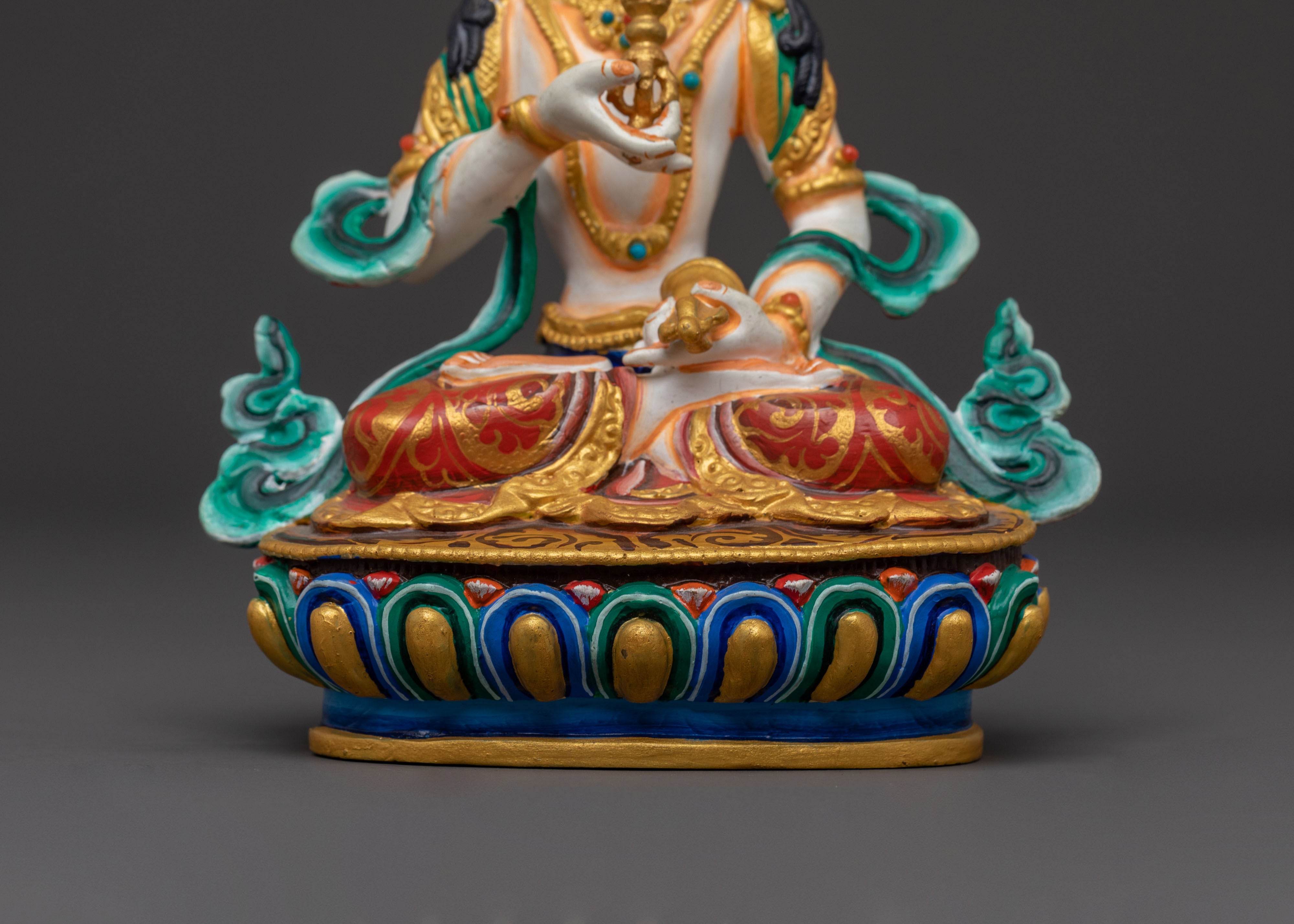 Vajrasattva Acrylic Painted Statue: Purification Deity