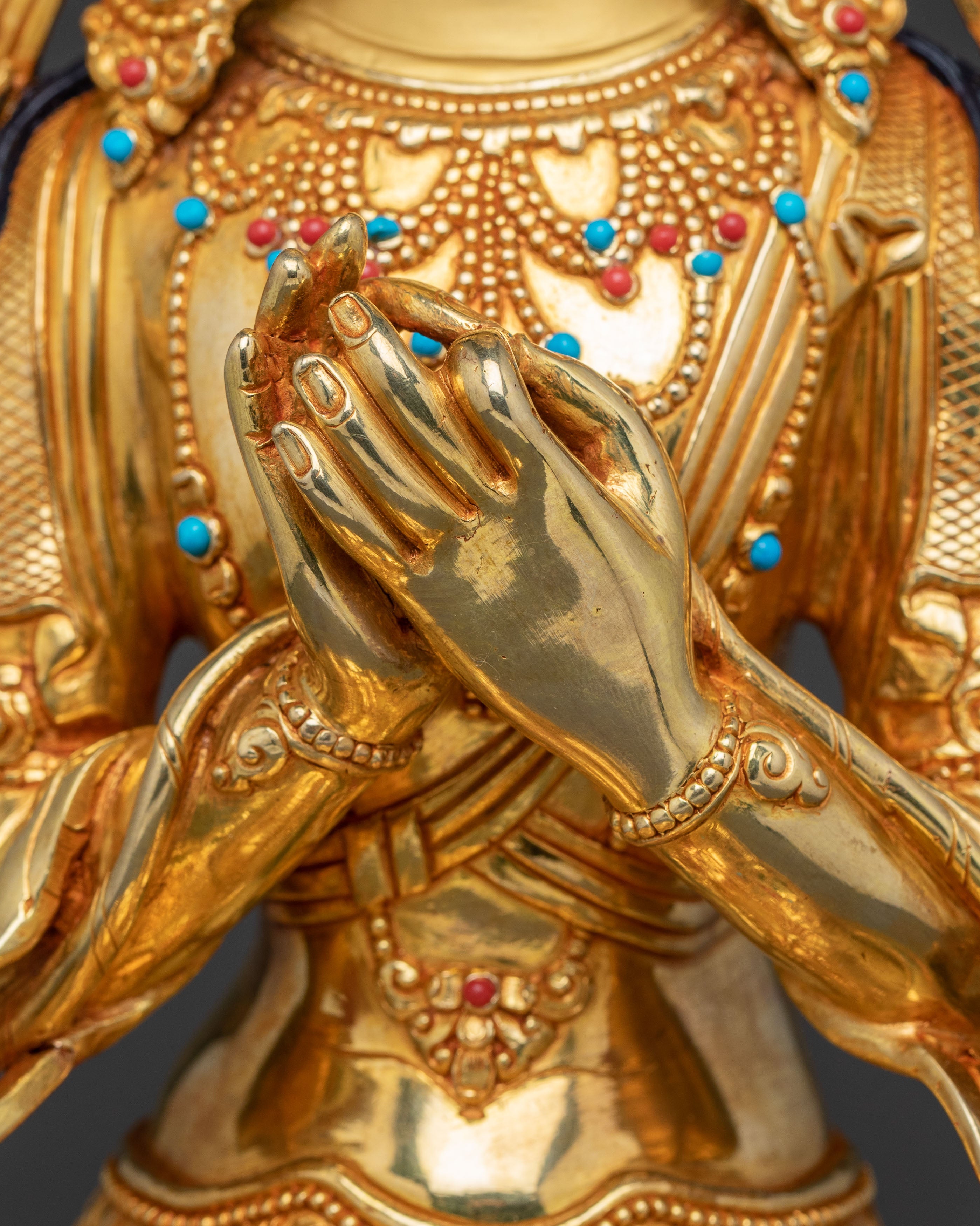 Maitreya Buddha 24K Gold Gilded Copper Statue — Radiant Future Buddha