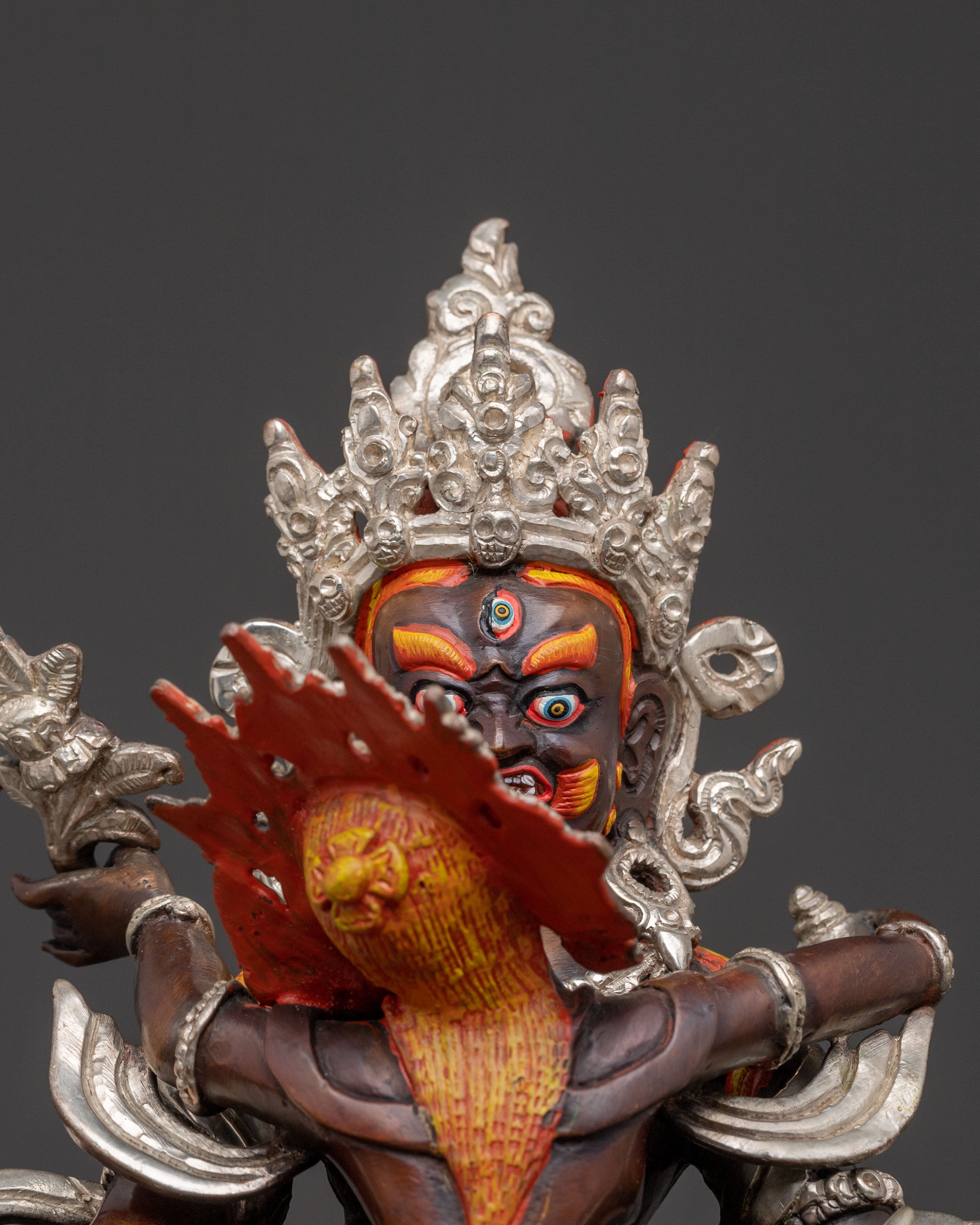 Green Dzambhala Statue: Oxidized Copper Abundance