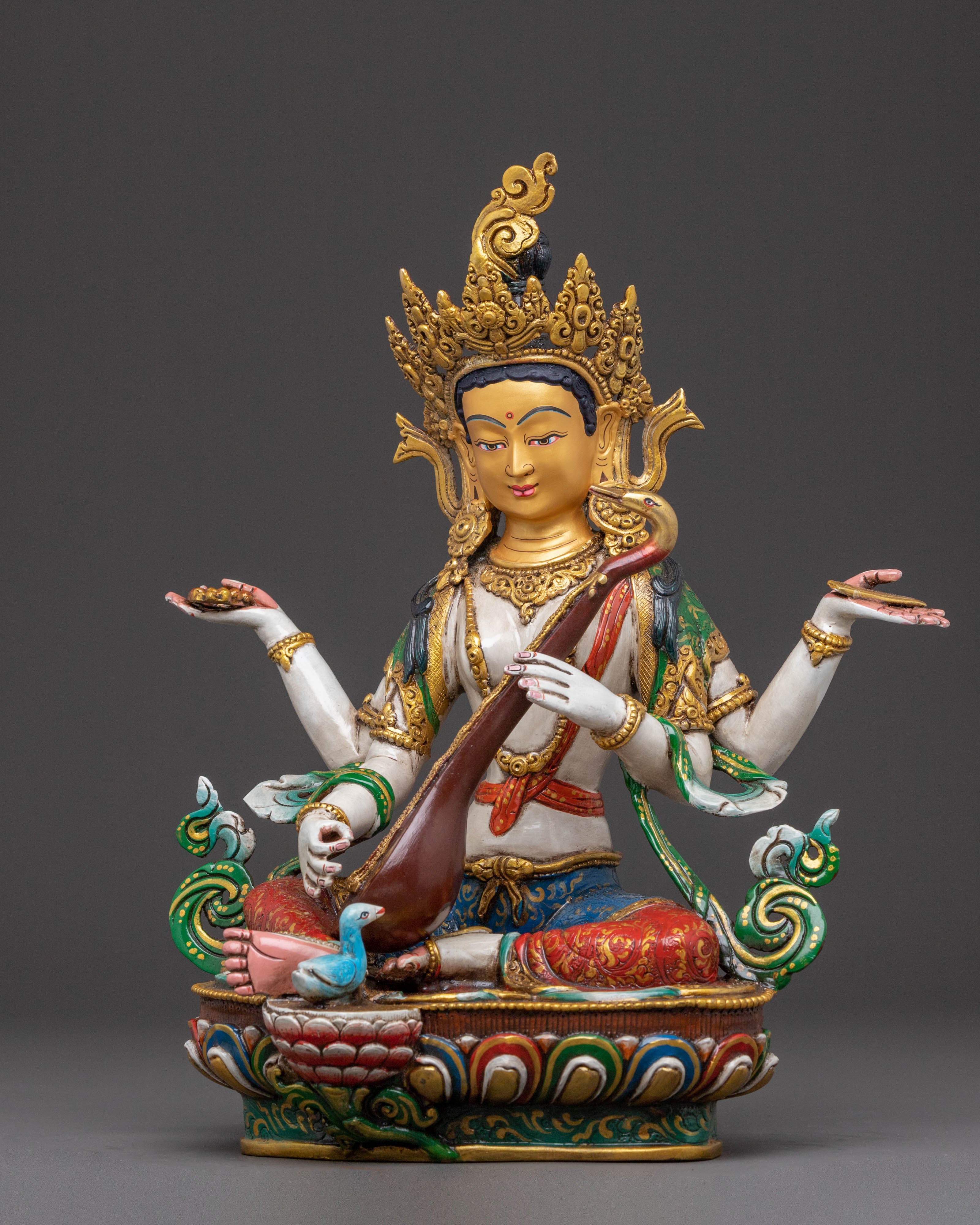 Goddess Saraswati Wisdom Statue | Meditational Decor