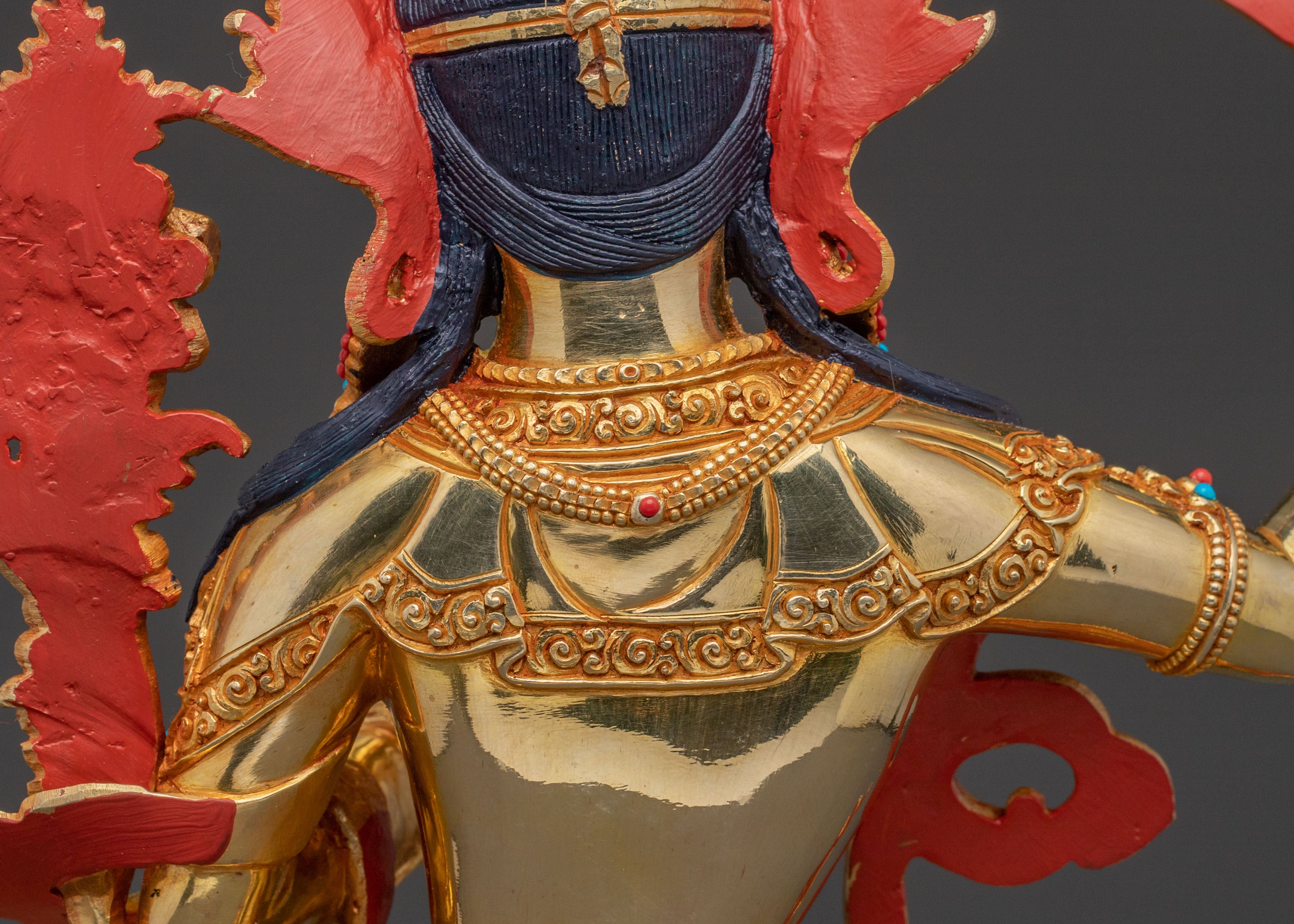 Manjushri Buddhist Statue | Radiant Wisdom Gilded in 24K Gold