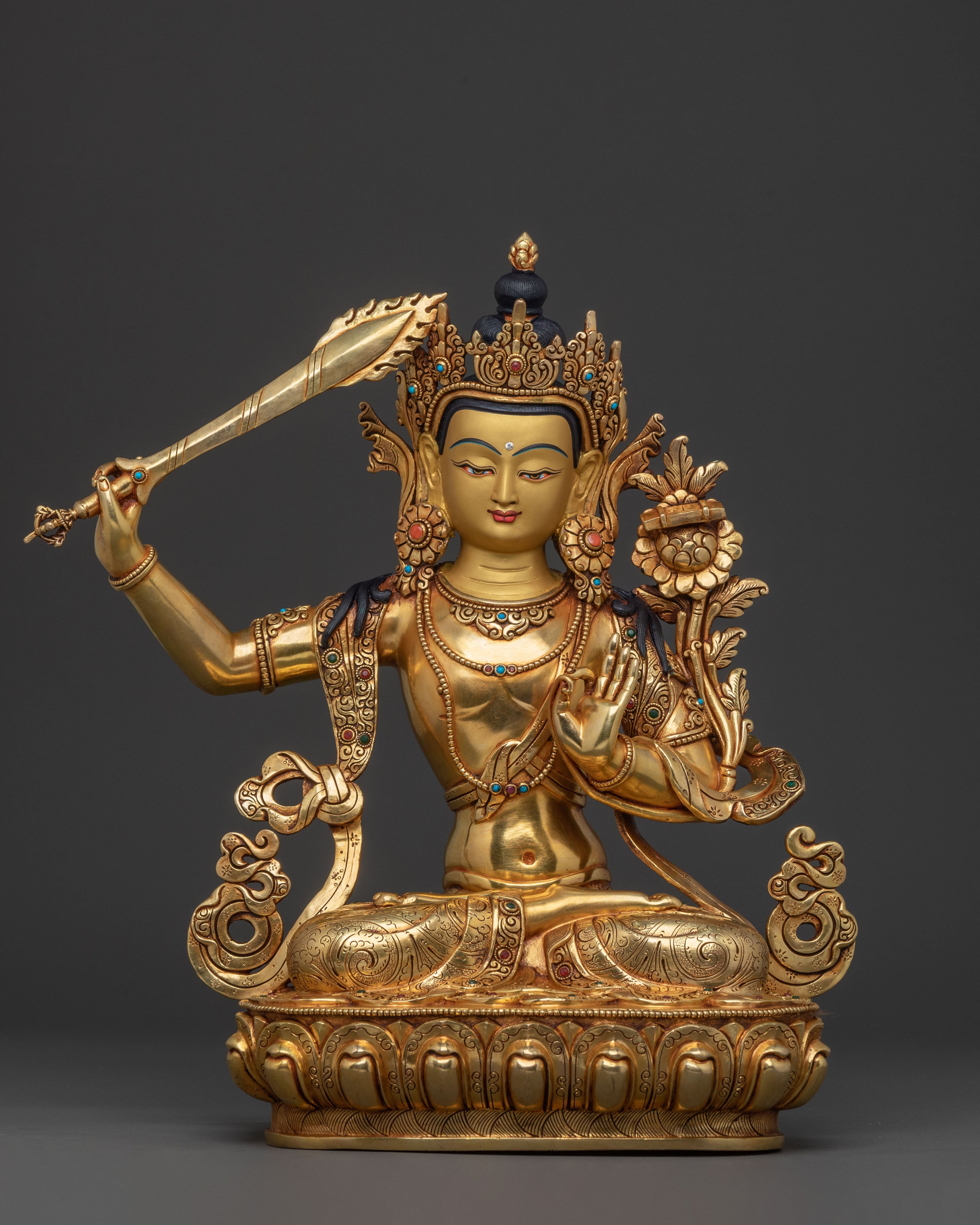 Radiant Manjushri Wisdom Statue | Enlightened Decor for Spiritual Spaces