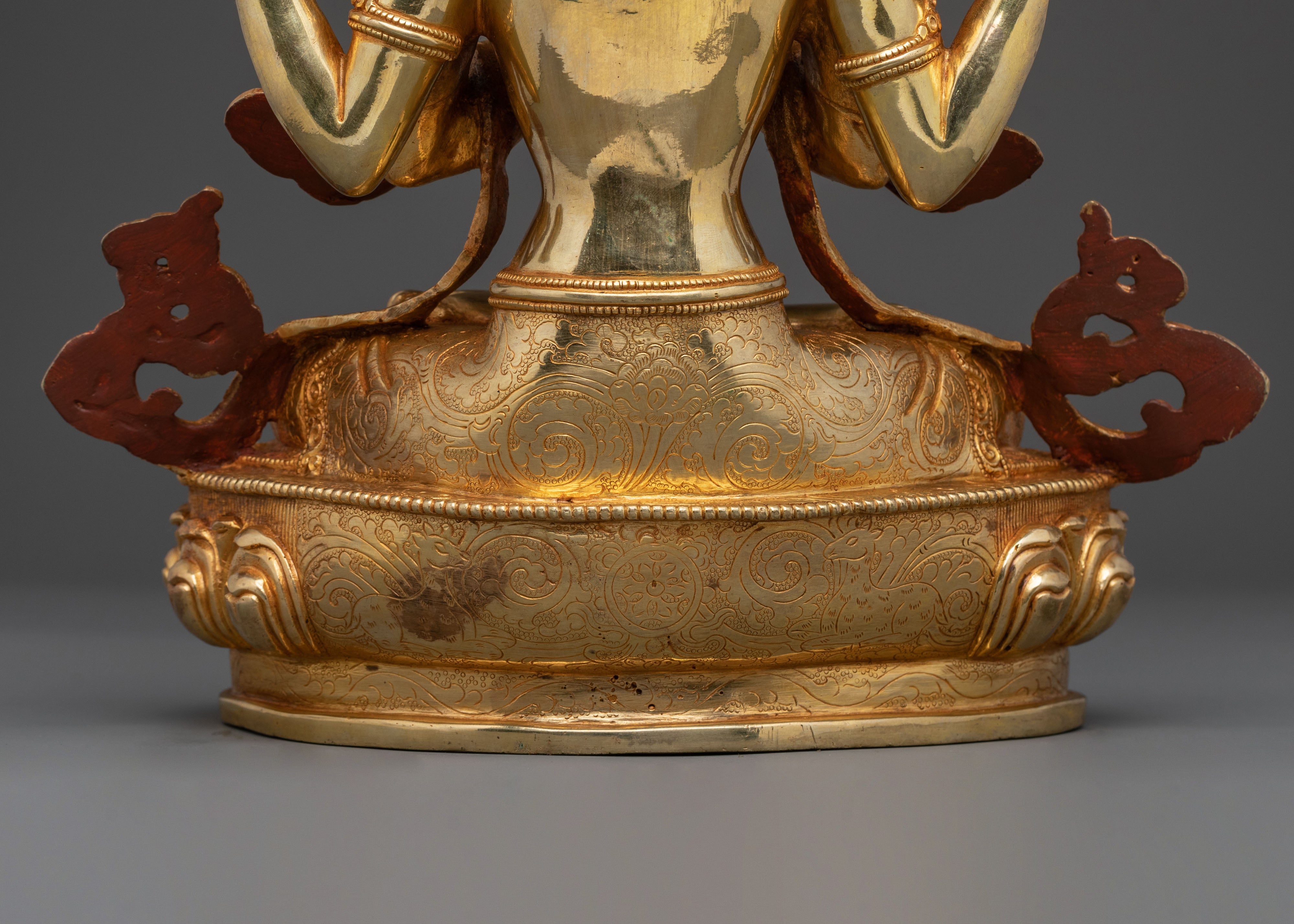 Four Armed Chenrezig Statue | 24K Gold Gilded Icon