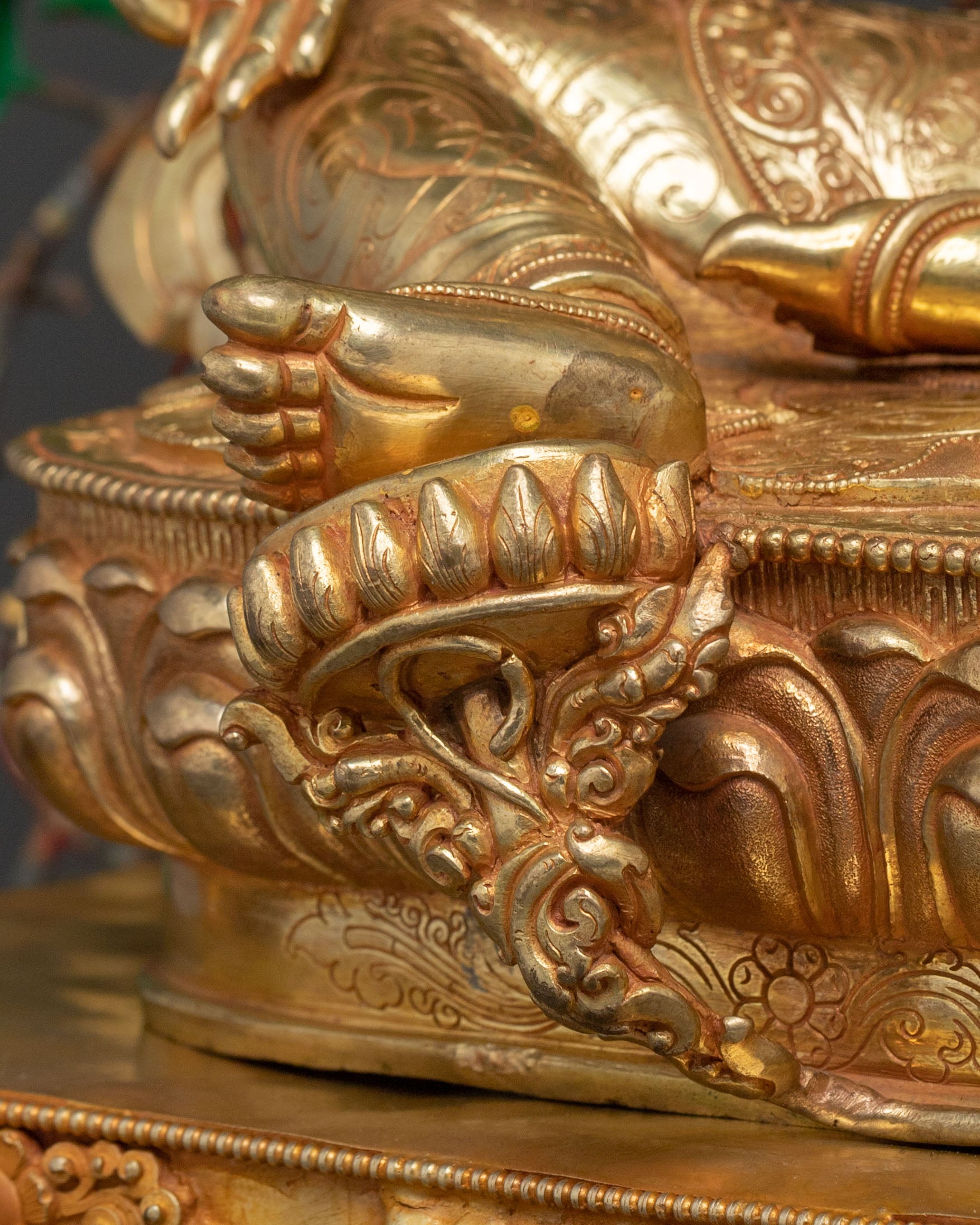 Twenty One Tara Sculpture | 24K Gold Gilded & Gemstone Inlaid