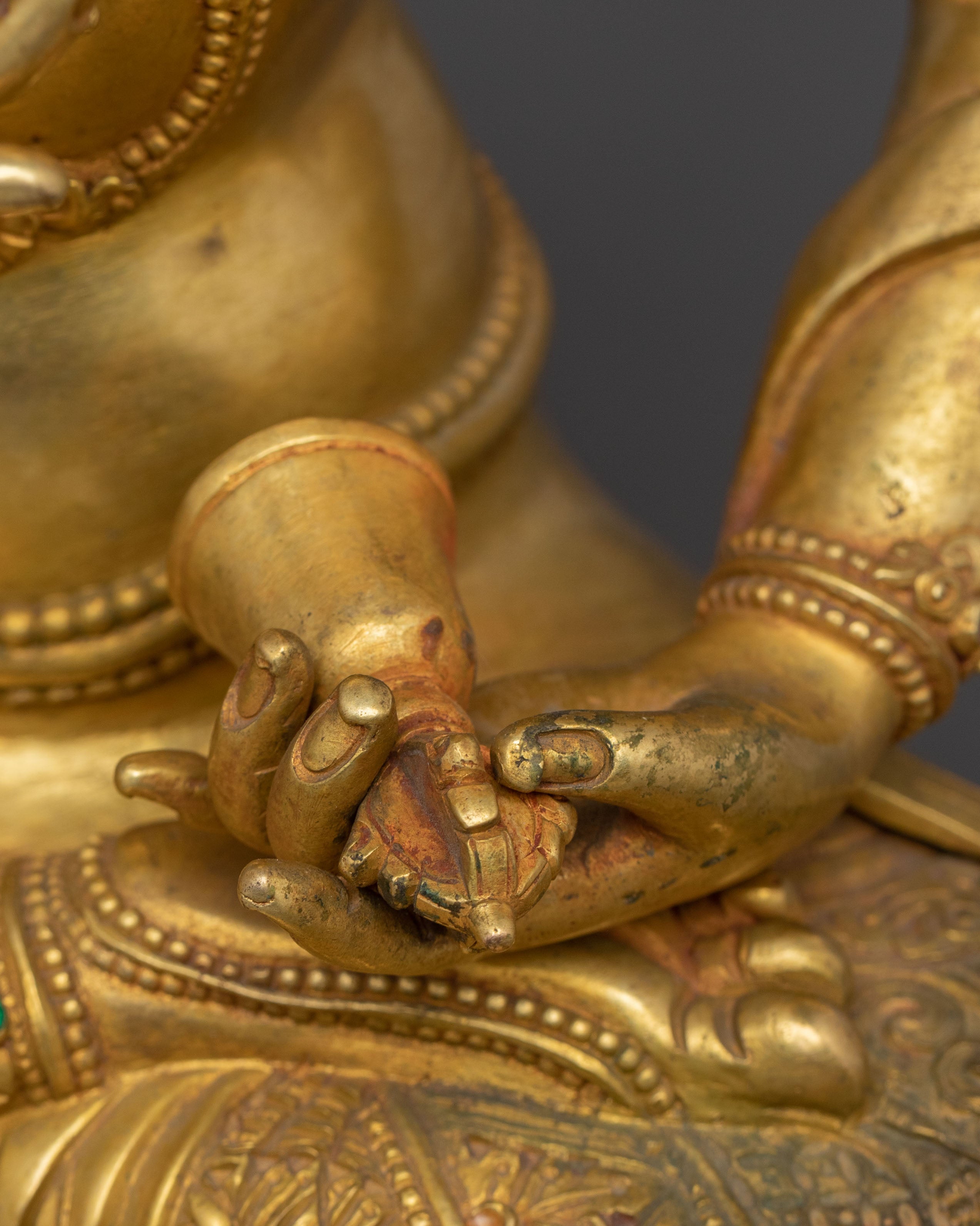 Golden Statue of Divine Vajrasattva | 24k Gold Gilded