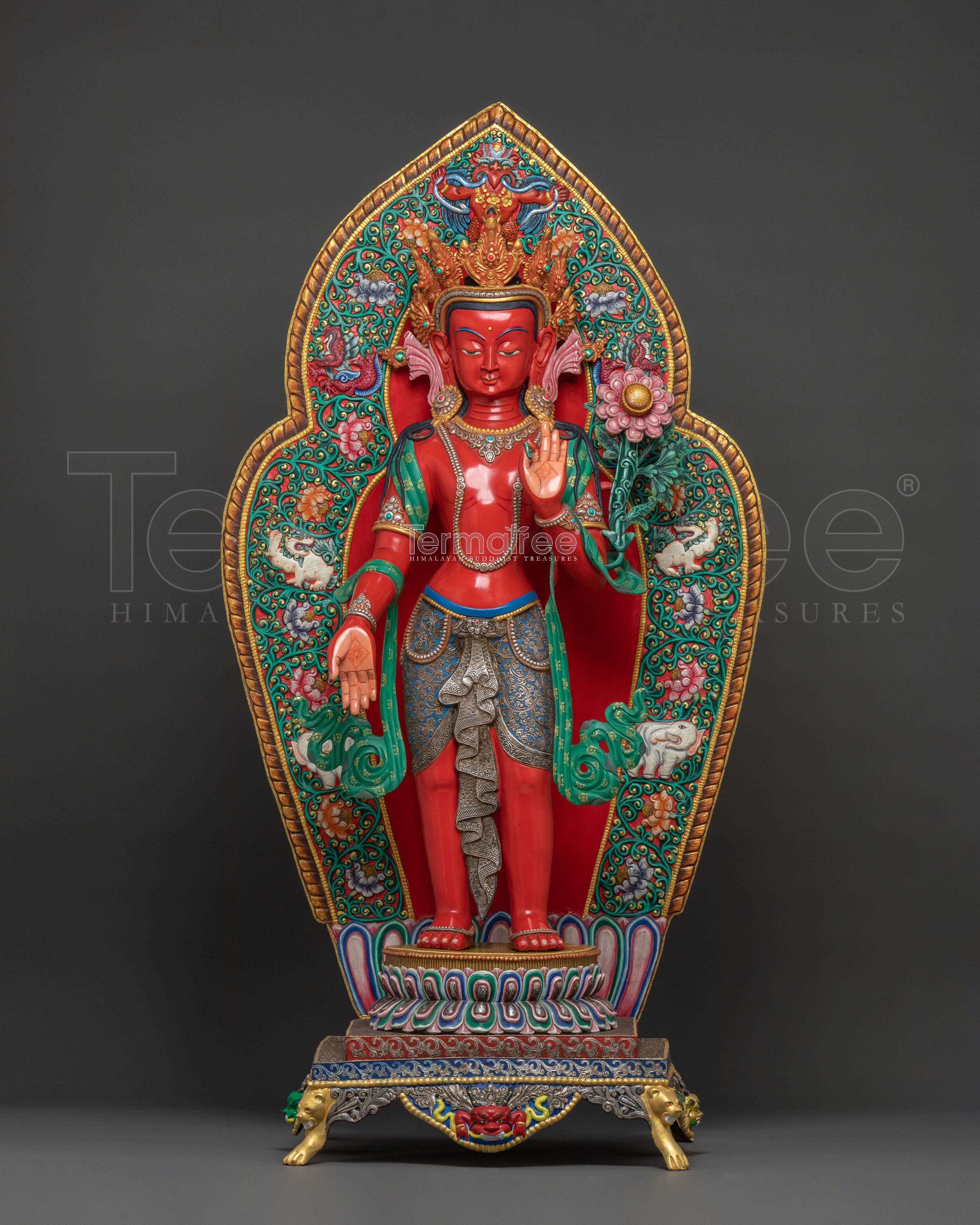 Monumental Standing Padmapani Lokeshwor Statue | Buddhist Compassion Deity