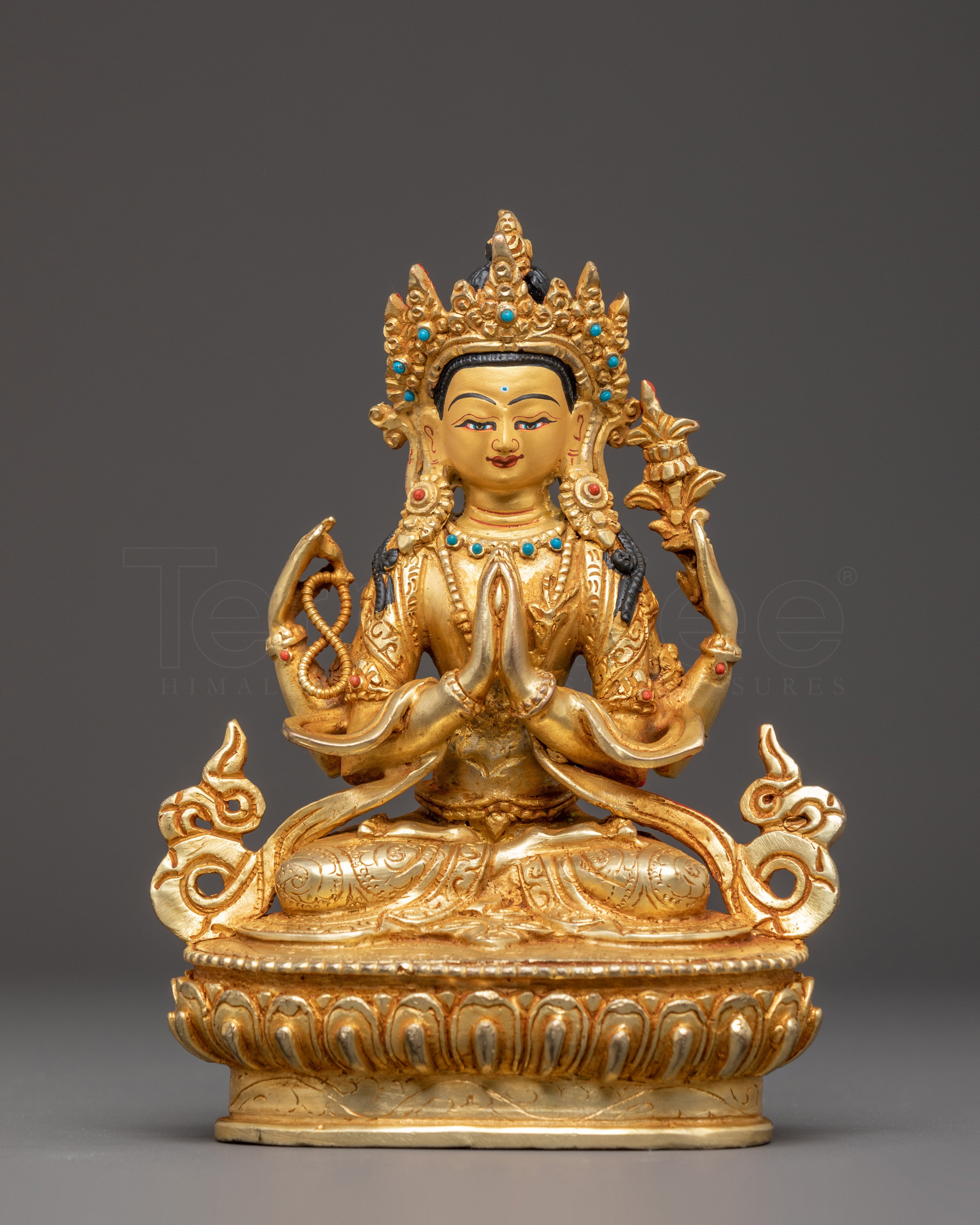Figurine of Bodhisattva Chenrezig | Four Armed Avalokiteshvara Statue