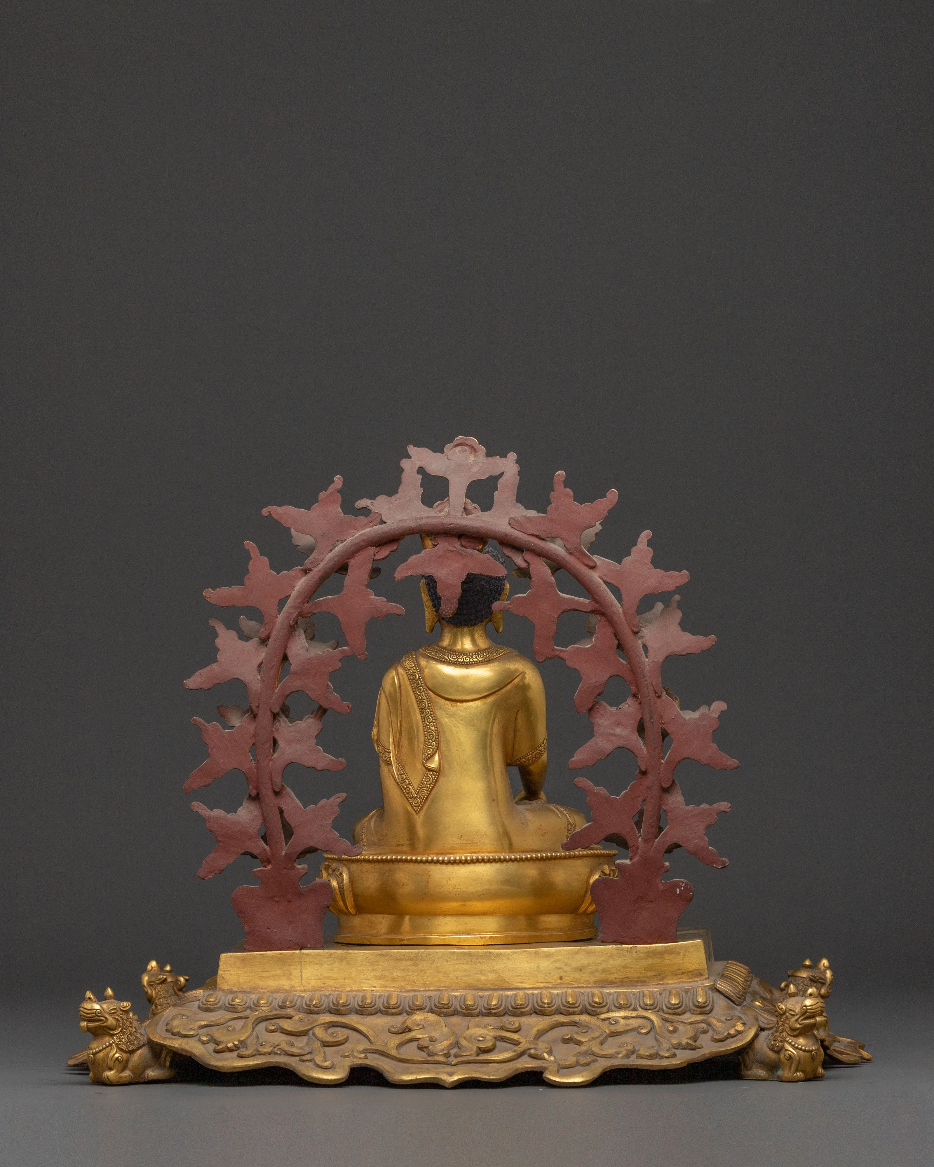 Shakyamuni Buddha Statue on Throne | Spiritual Figure