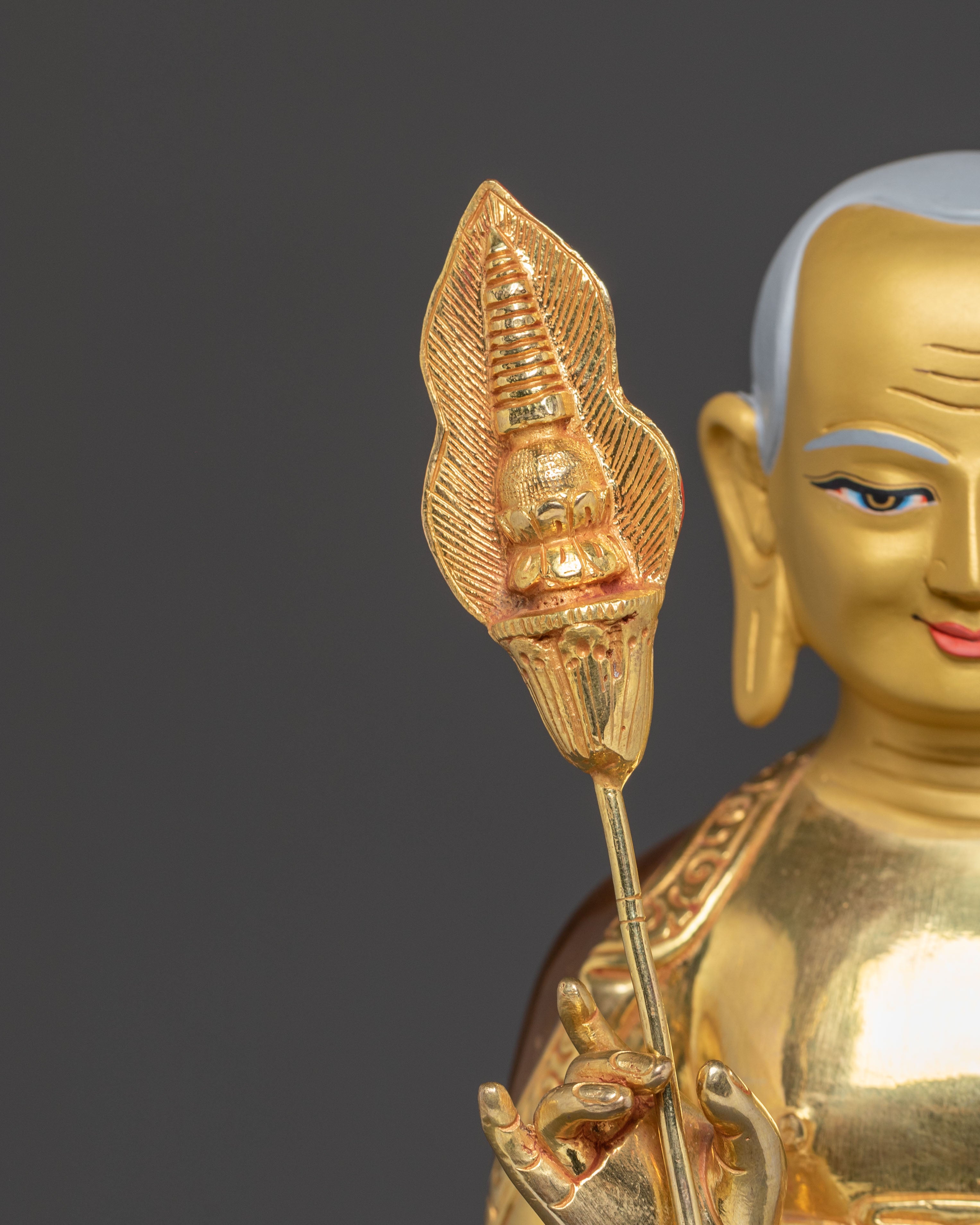 Handcrafted Shakyamuni Buddha Statue with Disciples | 24K Gold Gilded Art