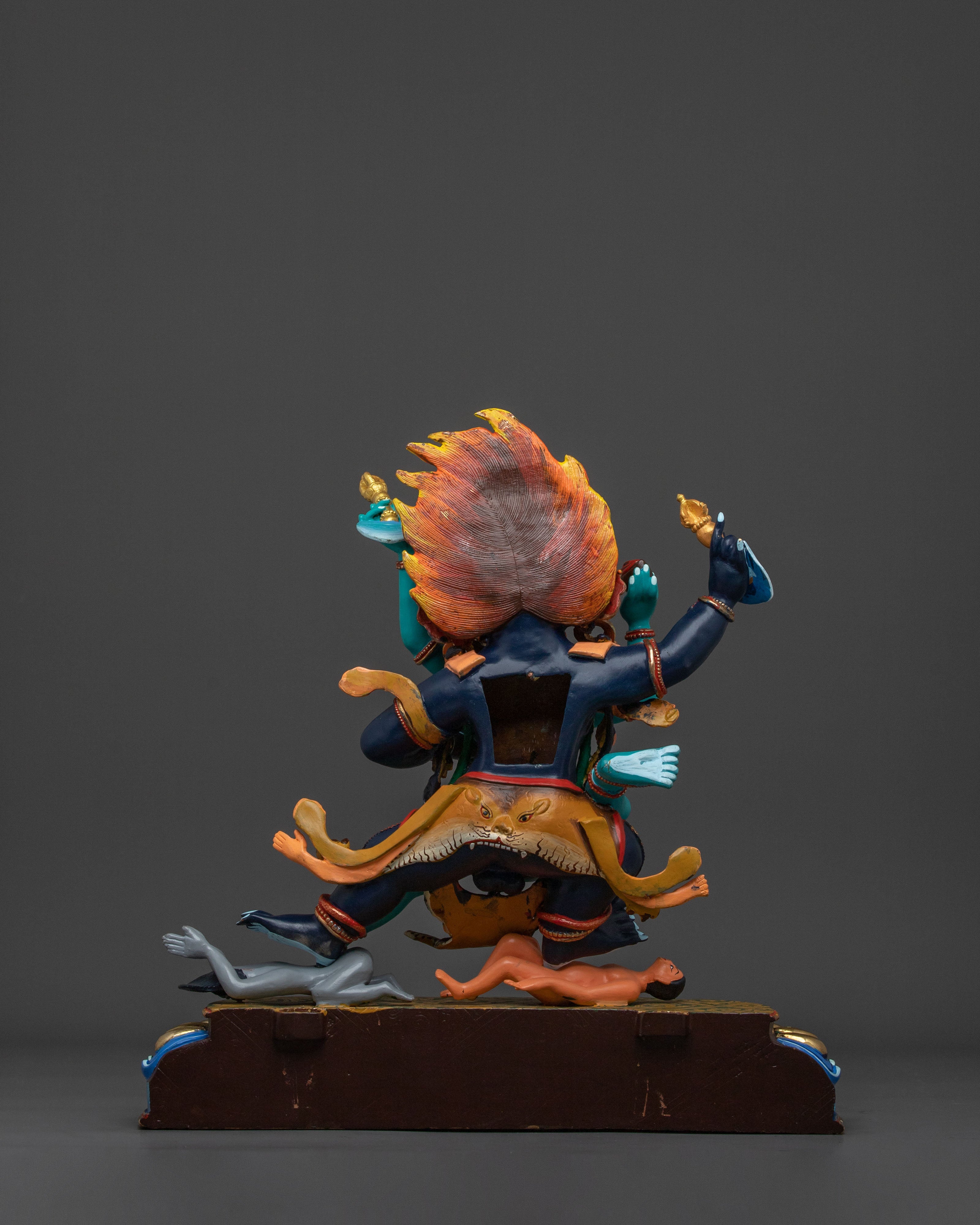 Mahakala Bernakchen Statue With Consort | Wrathful Protector