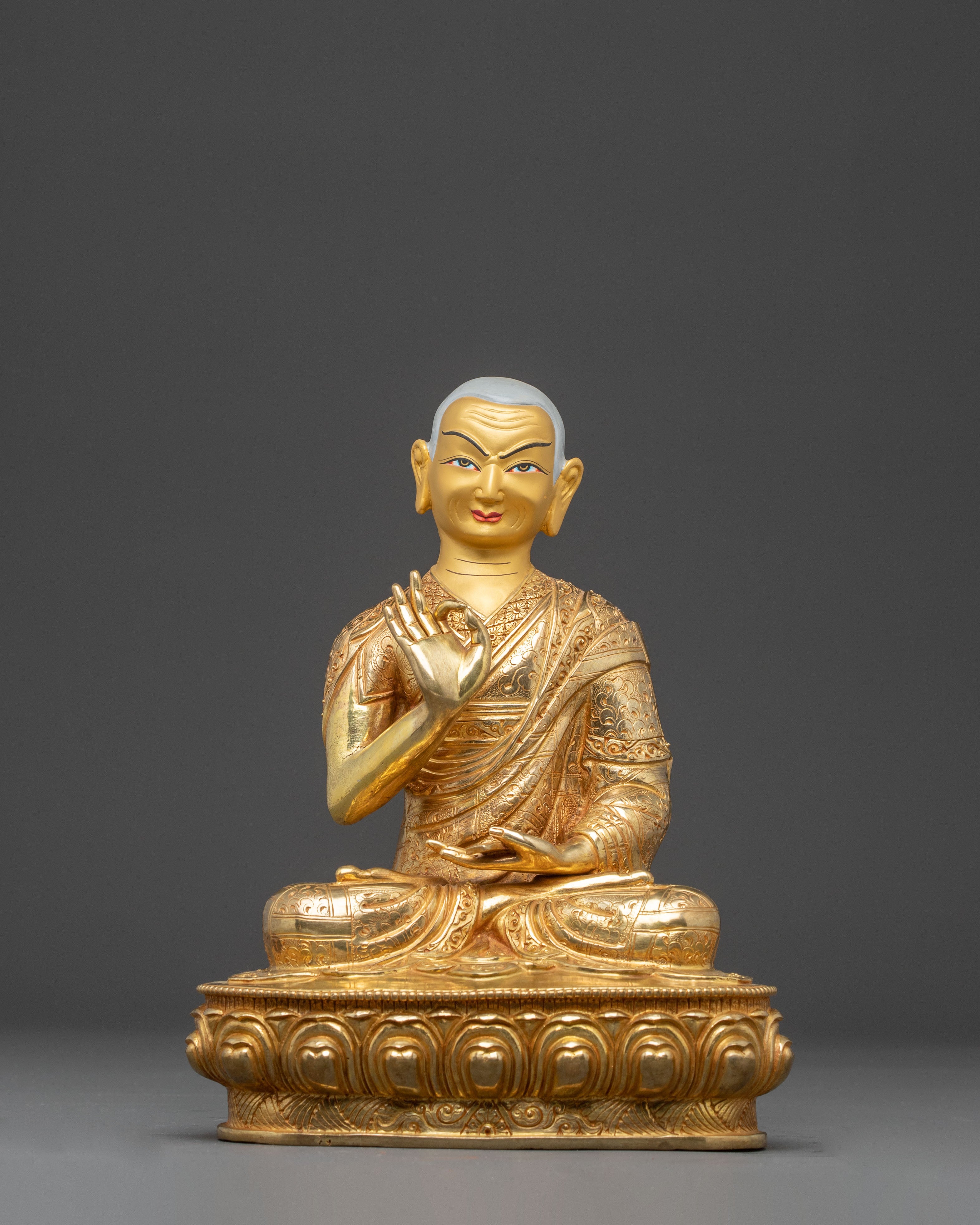 Golden Disciples Statue of Tsongkhapa | Wisdom of the Sage