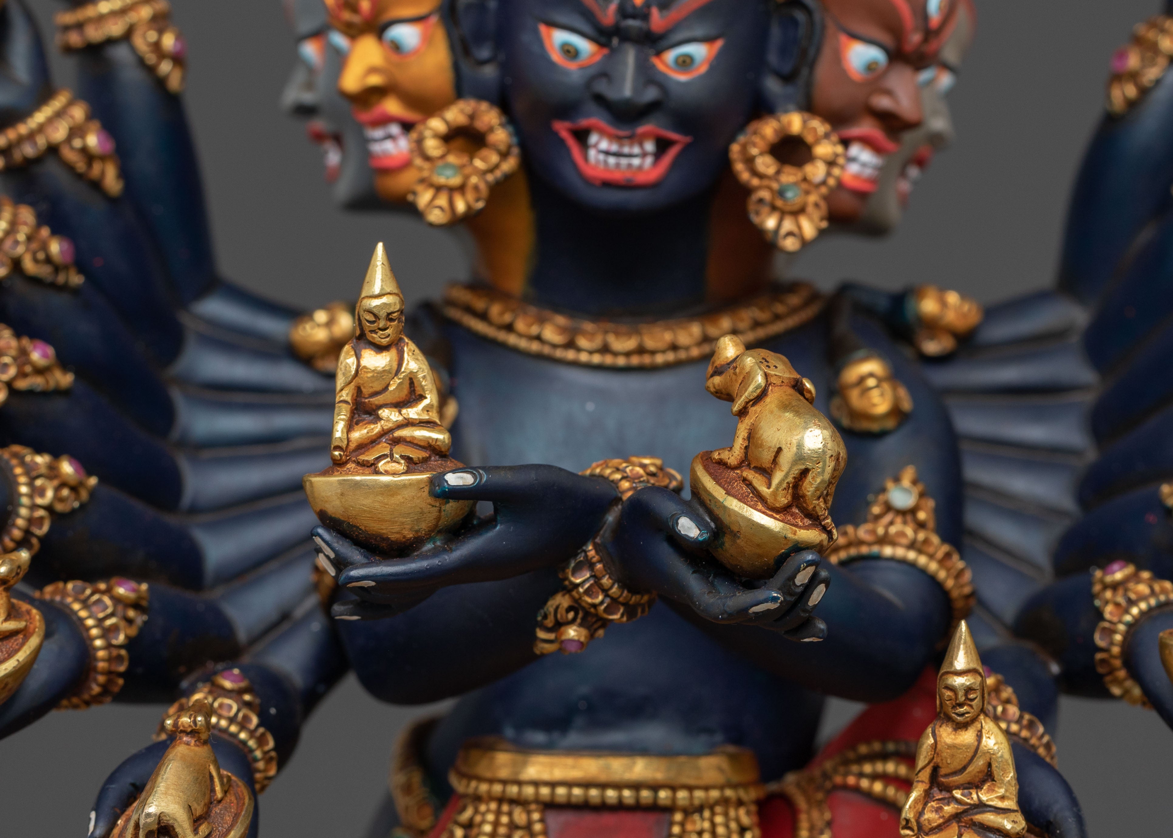 Hevajra 24k Gold Gilded Statue | Union of Wisdom