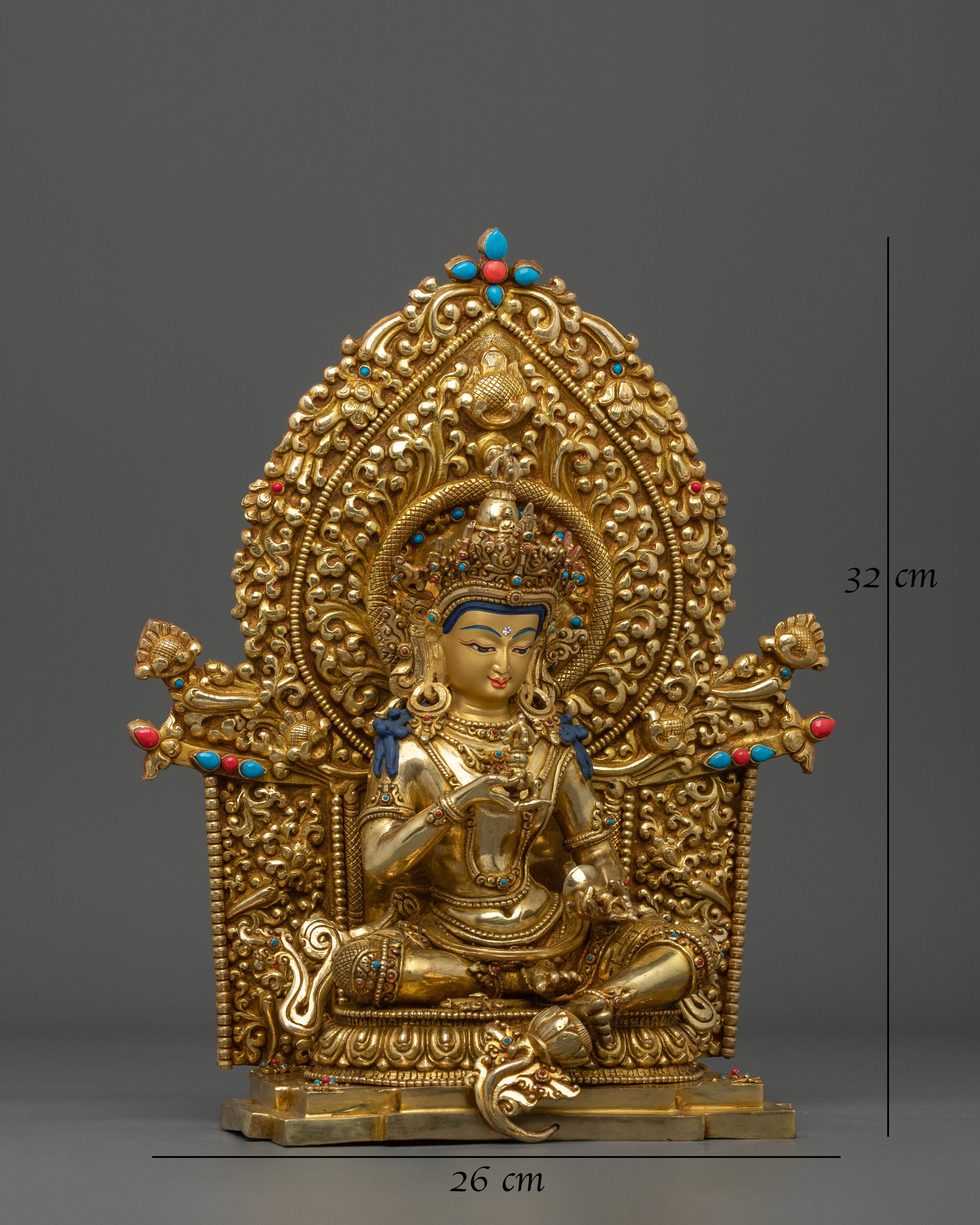 Vajrasattva Handcrafted 24K Gold Gilded Statue