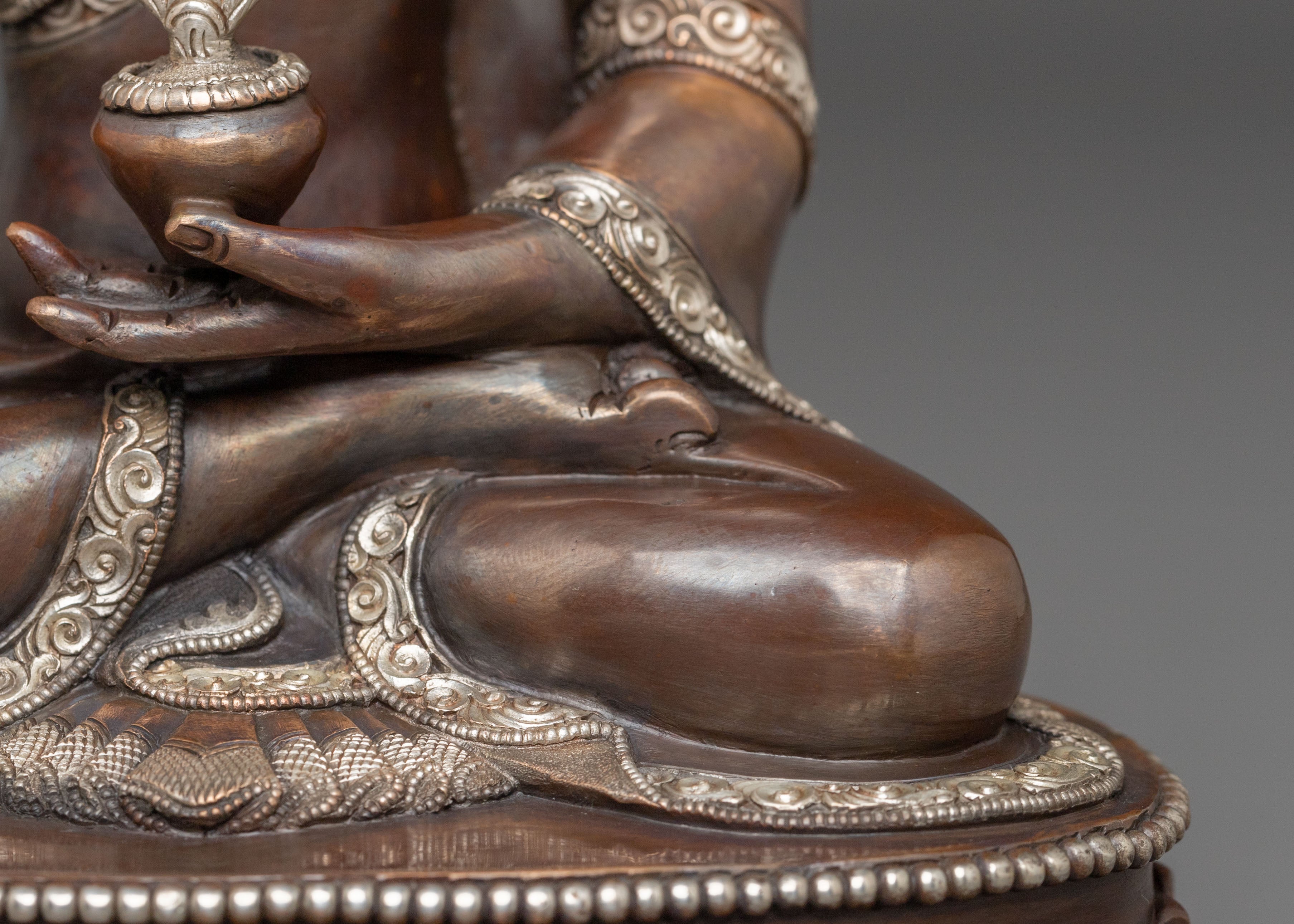 Medicine Buddha Statue: Oxidized Copper Healing Figurine
