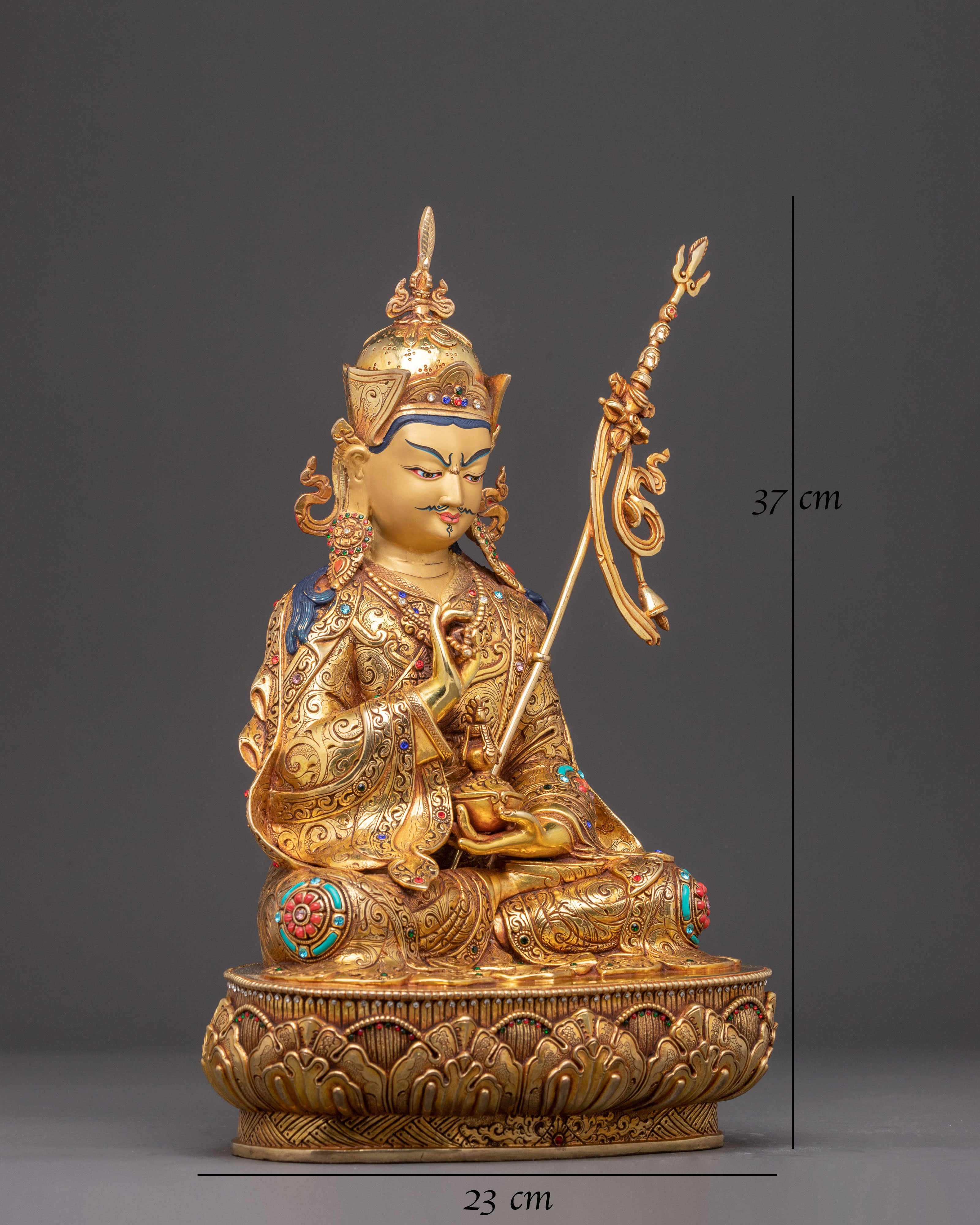 Handmade Golden Statue of Guru Tsyoke Dorje