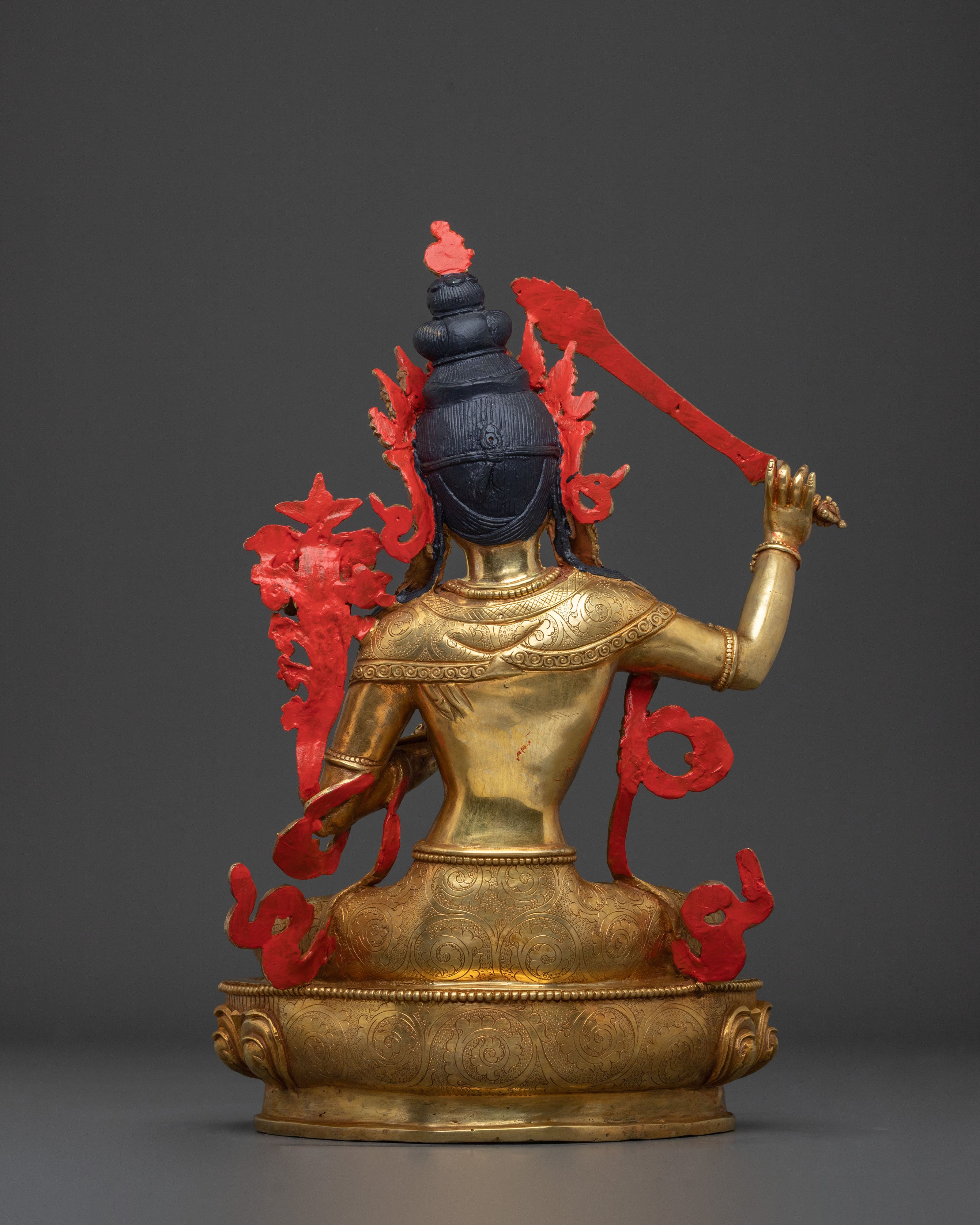 Wisdom Bodhisattva Manjushri Golden Figurine
