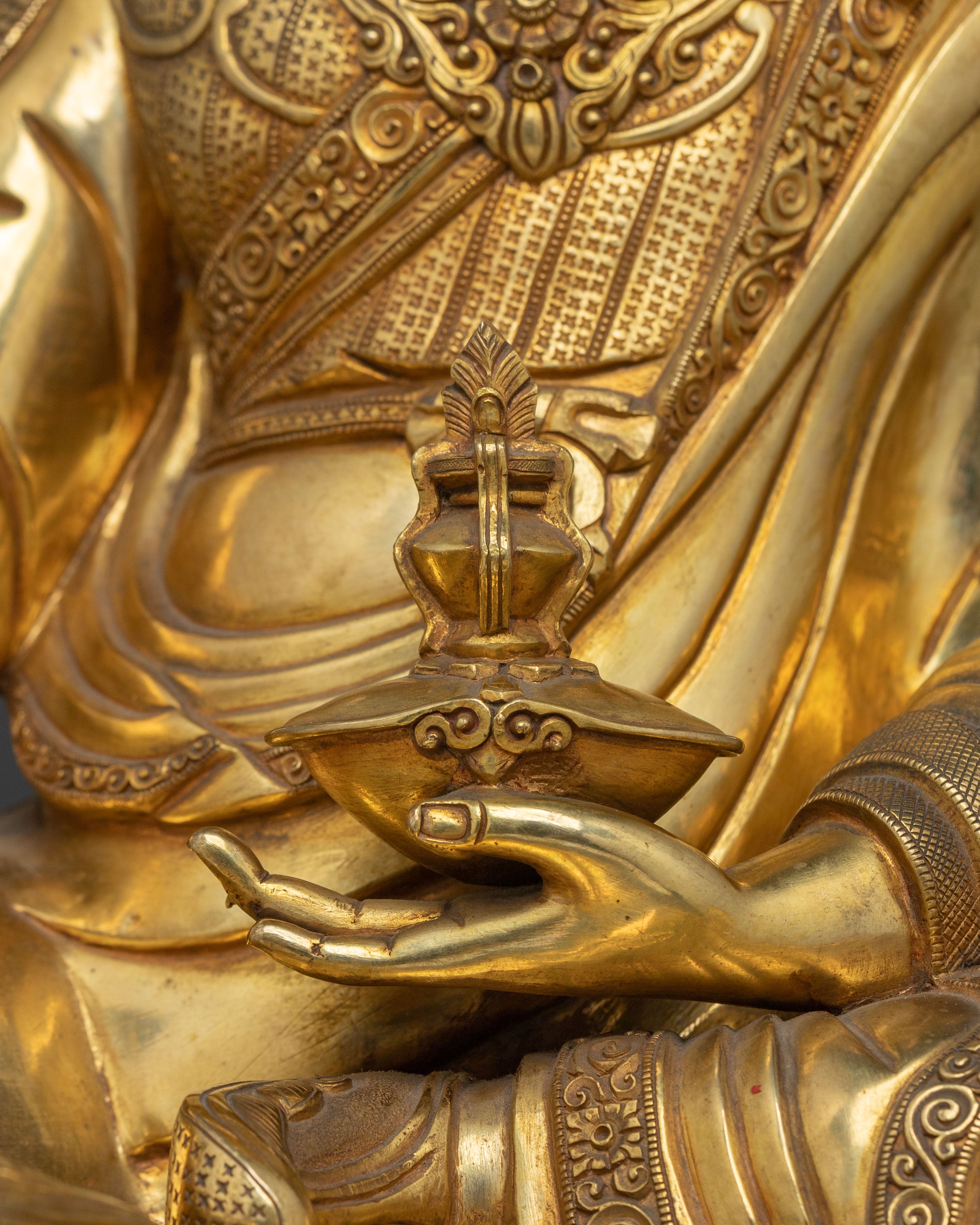 Padmasambhava Statue | 24K Gold Gilded Spiritual Icon