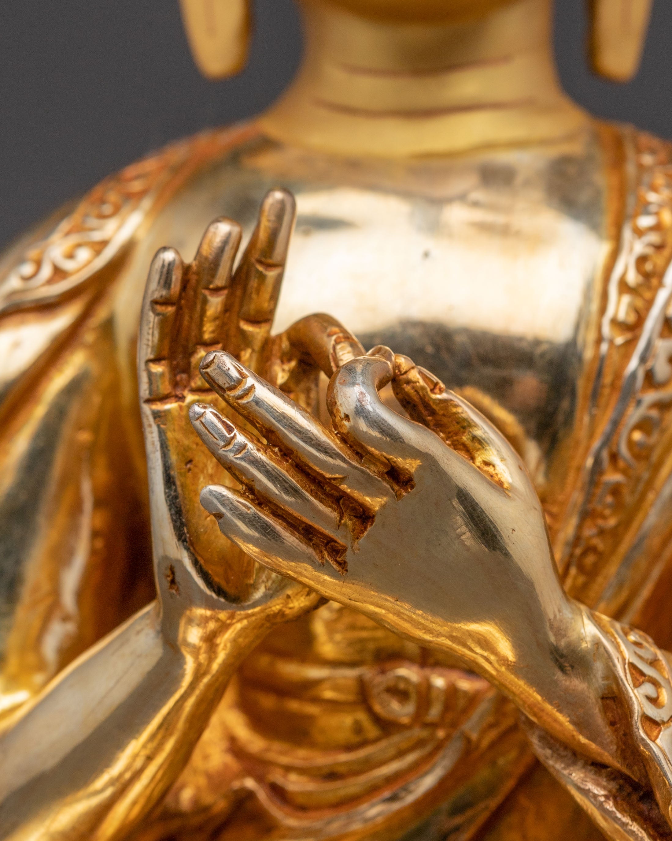 Buddhist Master Nagarjuna Copper Statue – Gilded Serenity